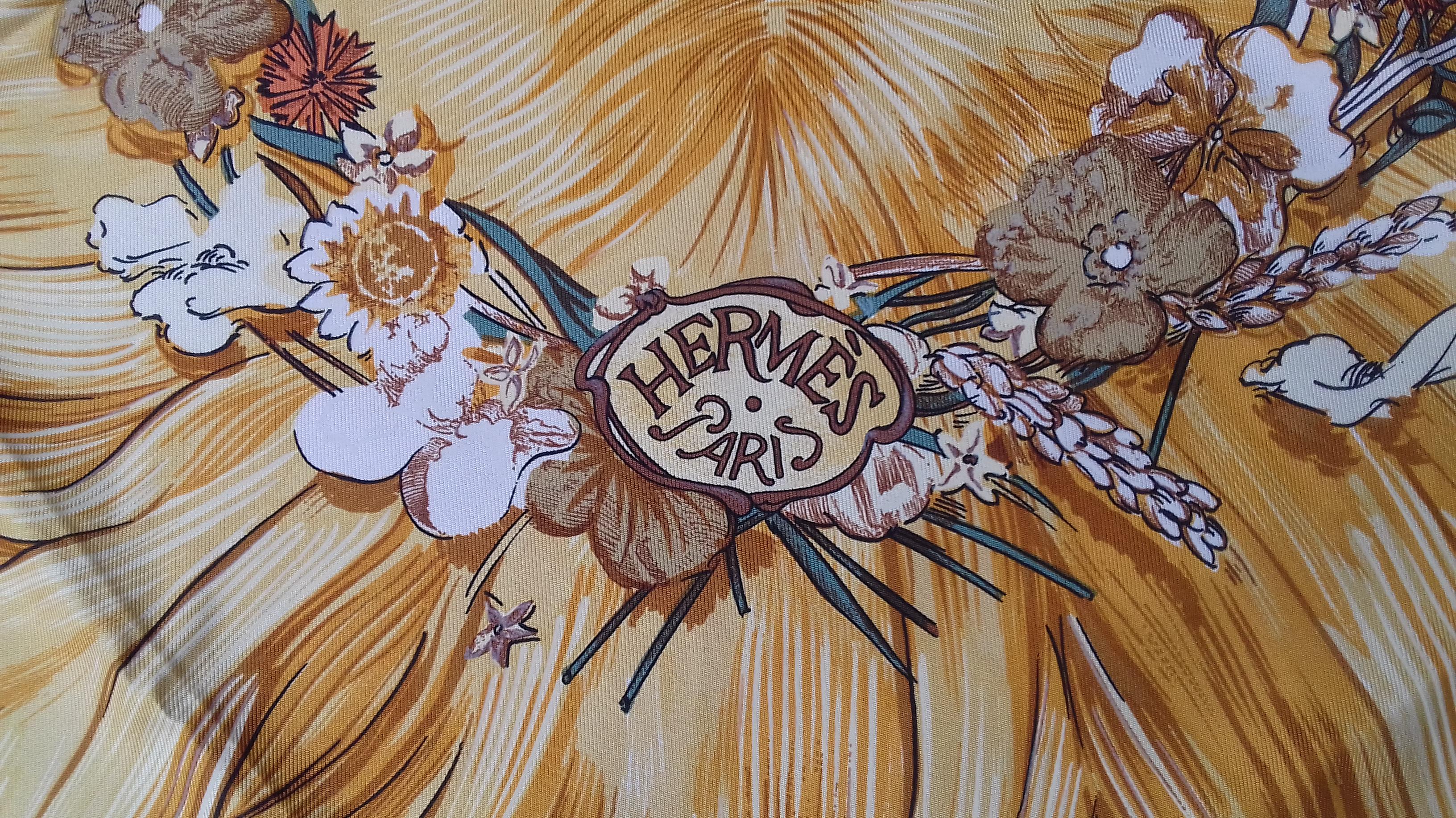 Exceptional Hermès Waterproof Silk Scarf EVA Dumas 90 cm RARE For Sale 5