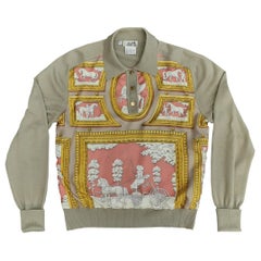 Außergewöhnliche Hermès Wedgwood Ledoux Wolle und Seide Pullover Pullover Größe 38 / 6