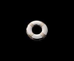 Exceptional Hermès Yellow Grey Gold Pendant Ithaque Life Buoy Shaped