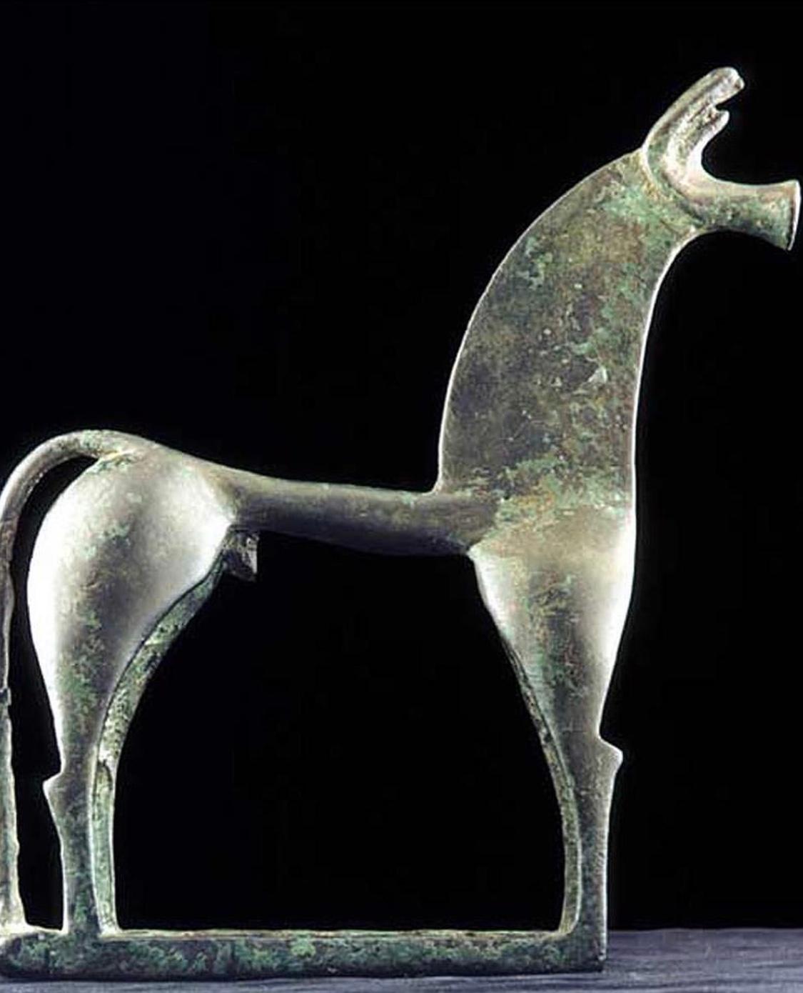 Exceptional Horse Metal Gold Patinated Sculpture, 1969 In Good Condition In Paris, France