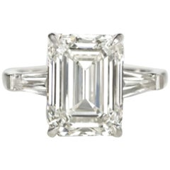 GIA Certified 4.50 Carat Engagement Ring H Color VVS2 Clarity