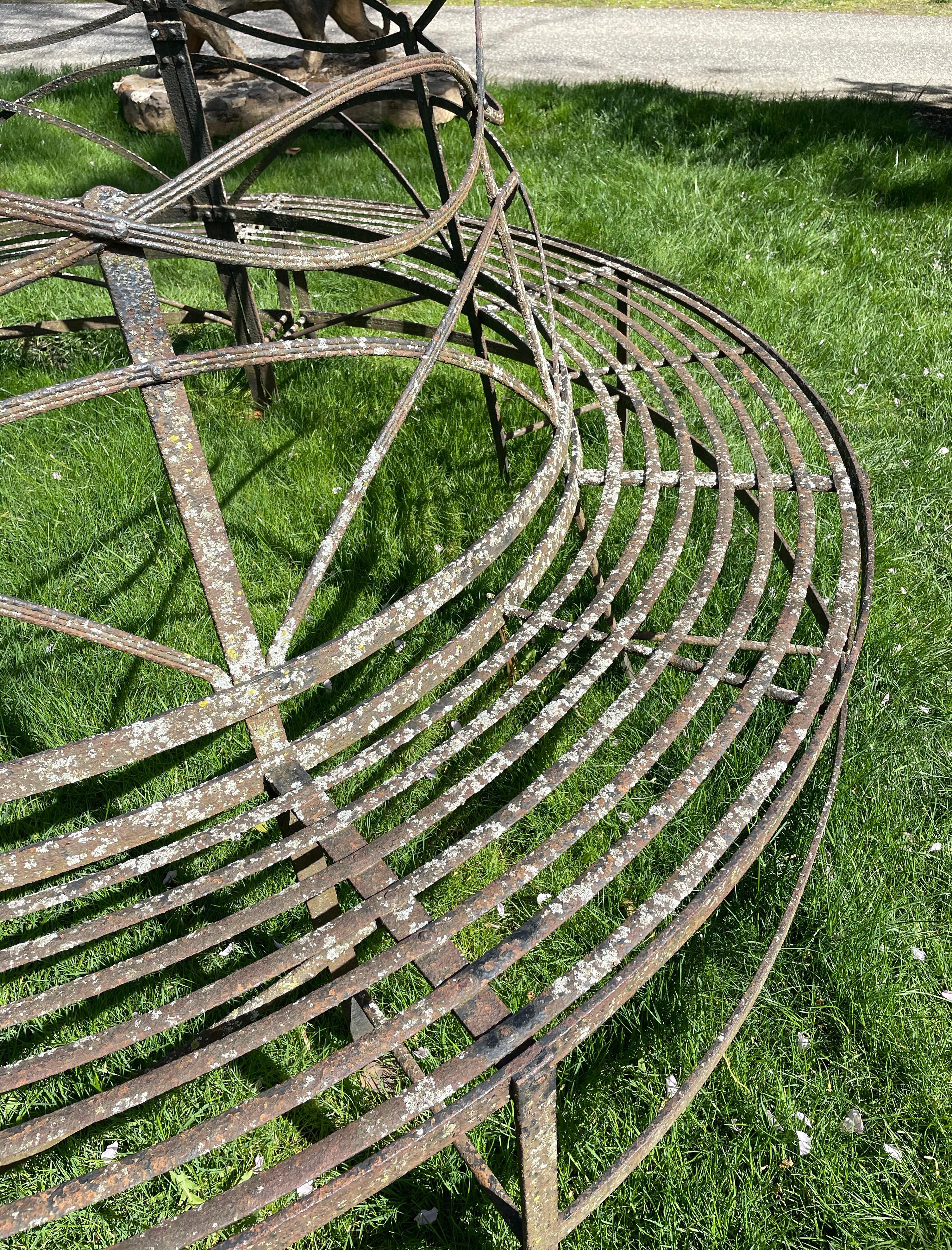 Exceptional Huge English Wrought Iron Regency Tree Bench, CA, 1820 For Sale 7