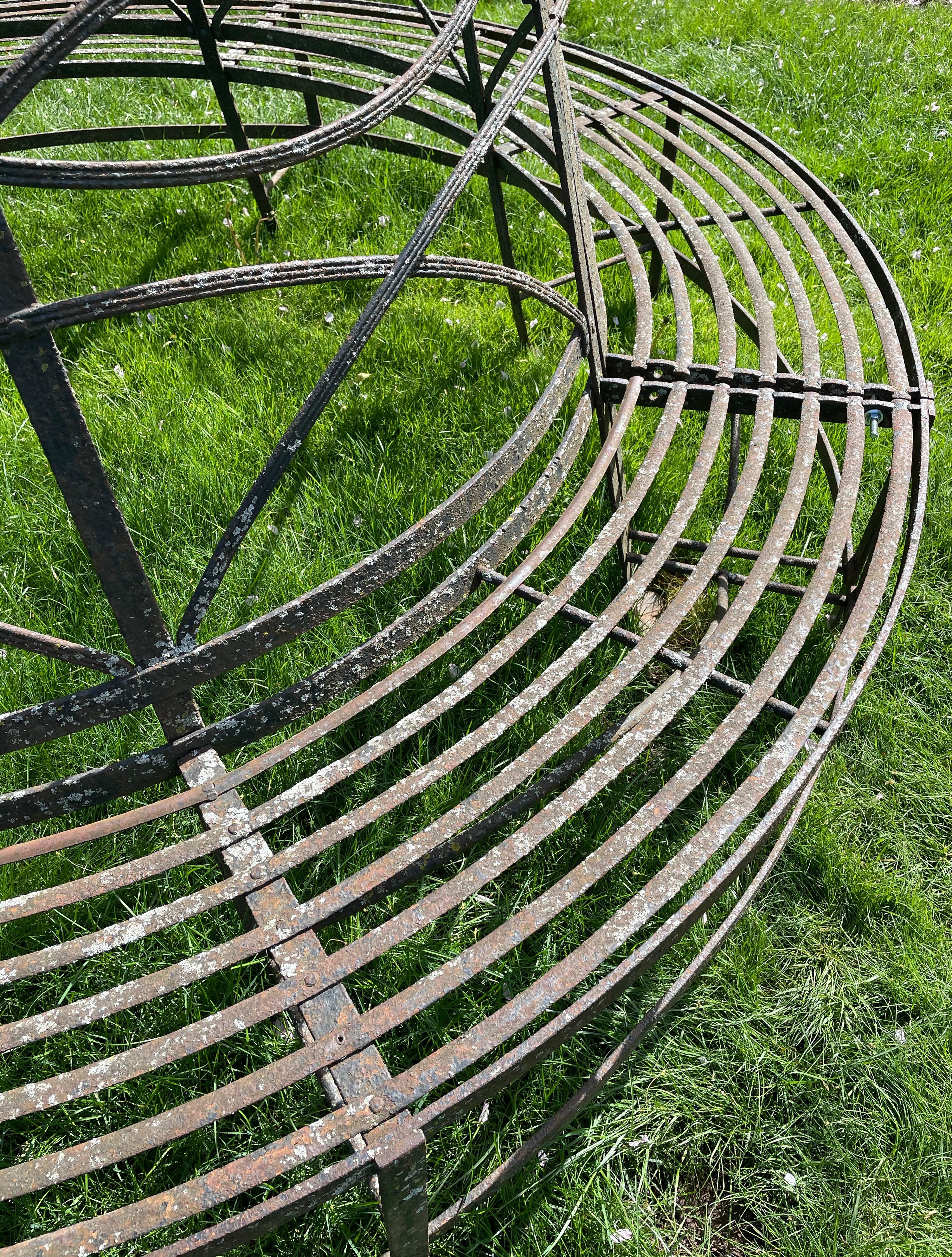 Exceptional Huge English Wrought Iron Regency Tree Bench, CA, 1820 For Sale 8