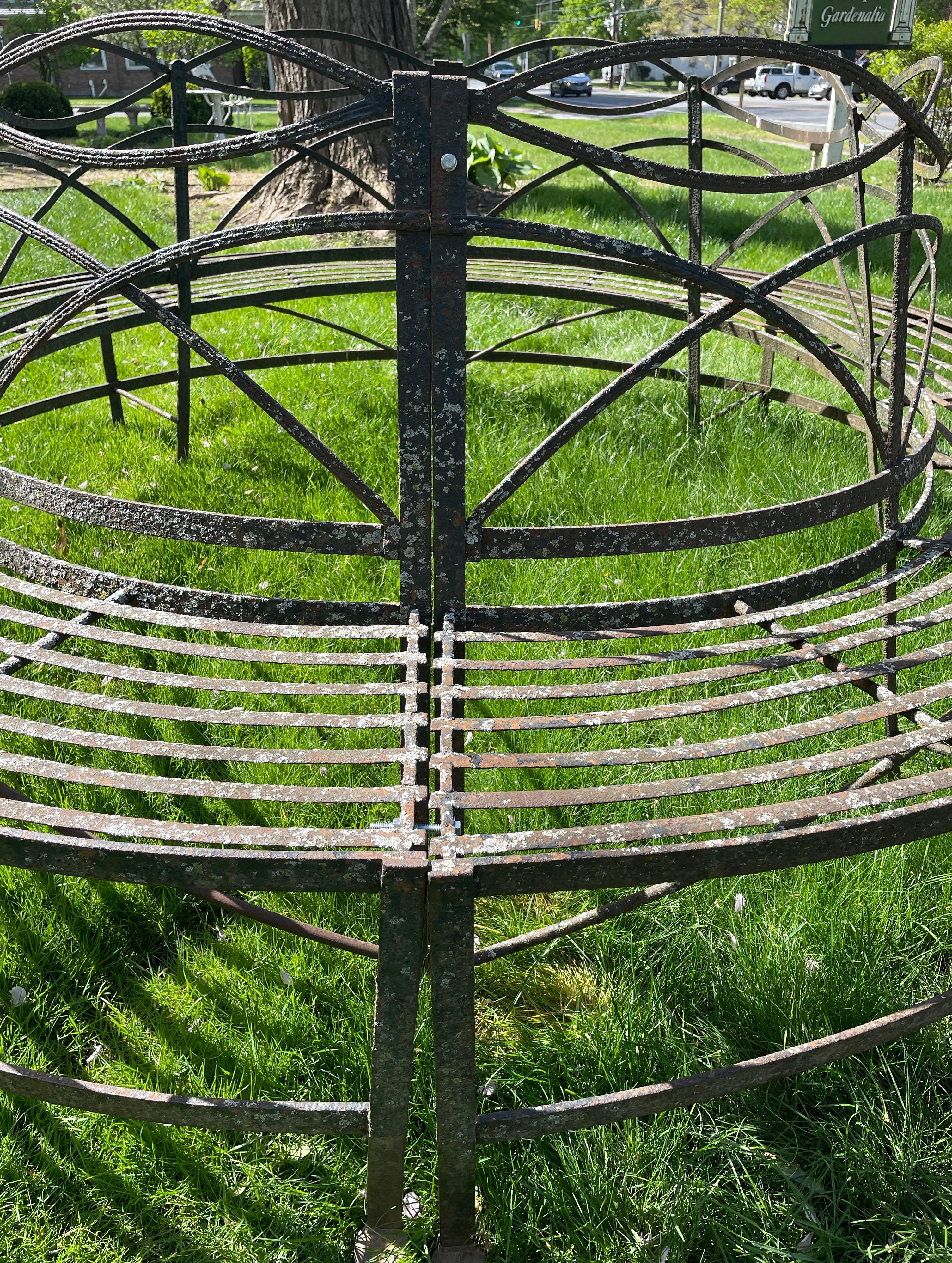 Exceptional Huge English Wrought Iron Regency Tree Bench, CA, 1820 For Sale 14