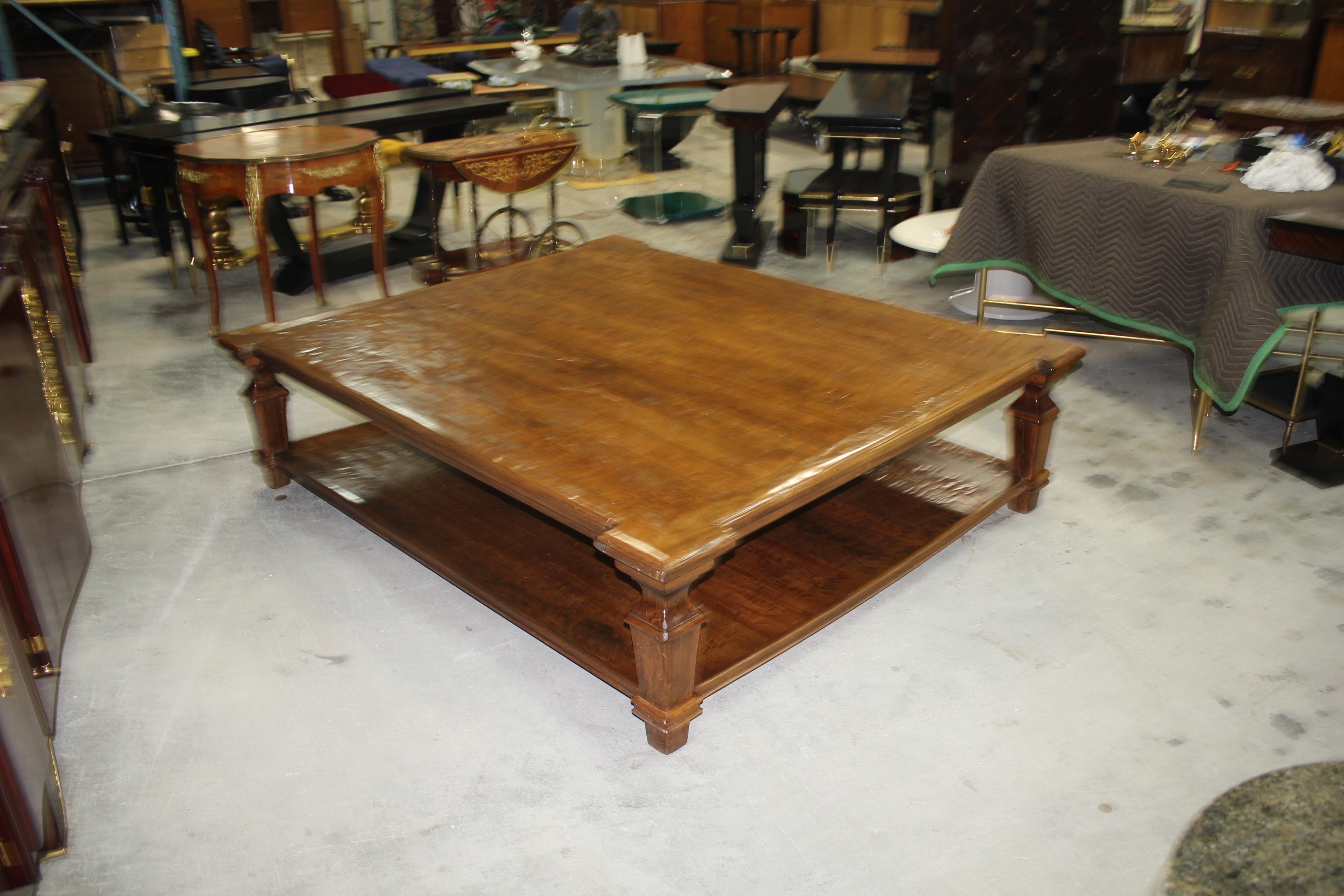 Exceptional Huge French Country Solid Walnut Coffee Table, circa 19th Century 7