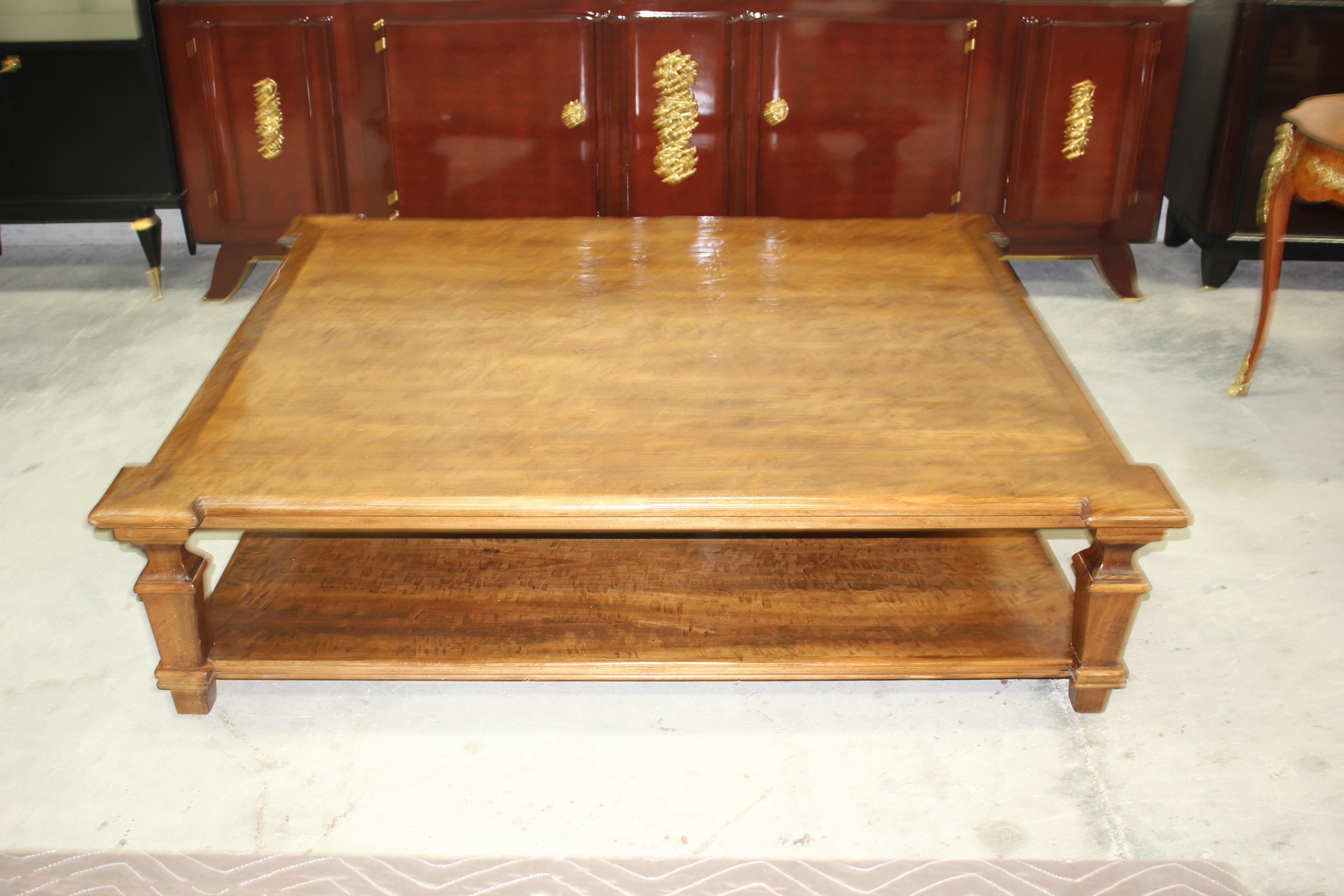 Exceptional Huge French Country Solid Walnut Coffee Table, circa 19th Century 11