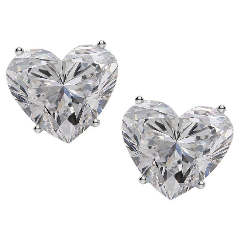 Exceptionnels diamants en forme de cœur certifiés GIA de 4 carats de pureté VVS 