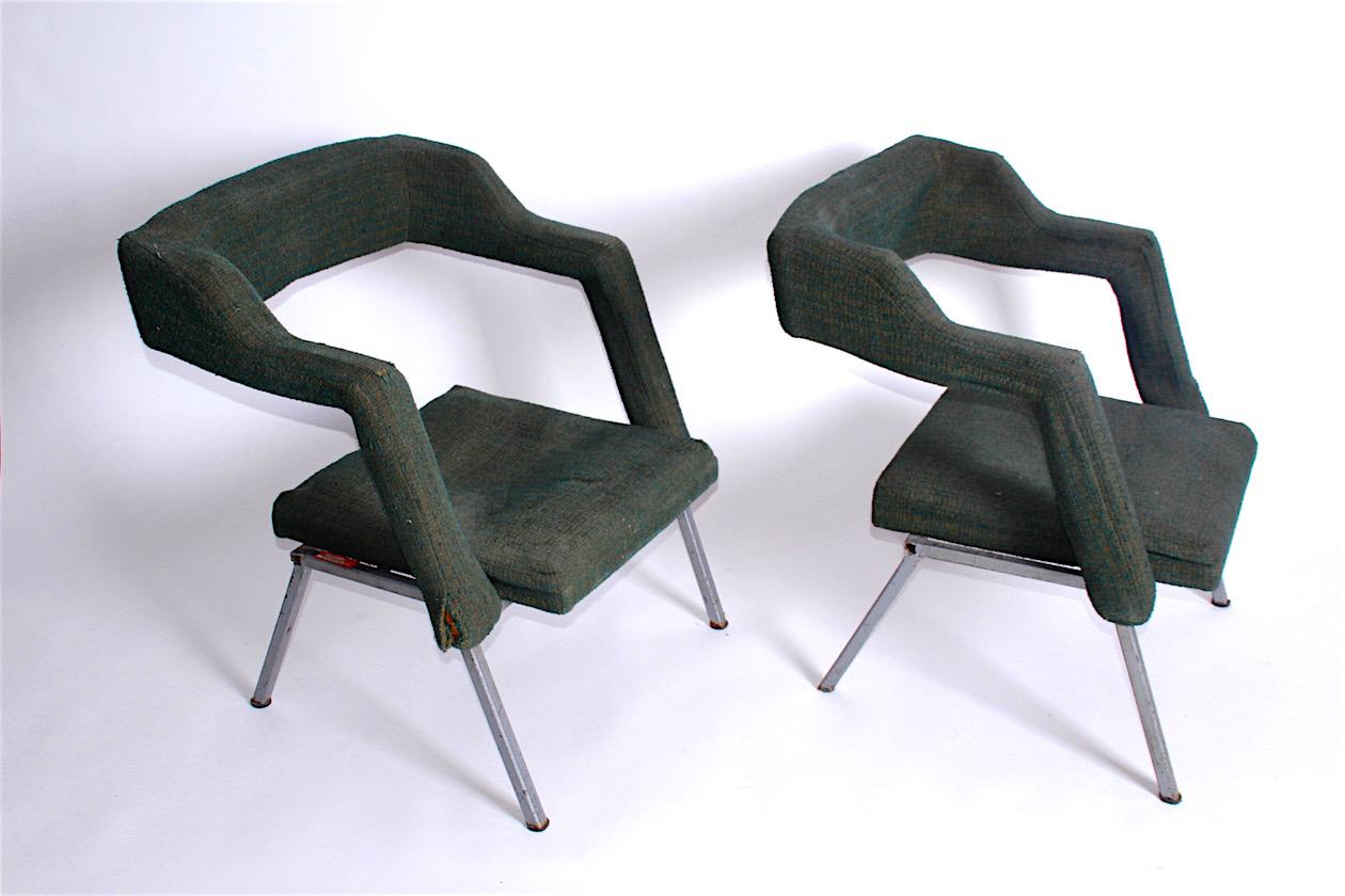Unique armchairs from the mid-80s of the 20th century are in their original condition, see photo. Available 4 pieces, photographed in 2 pieces.