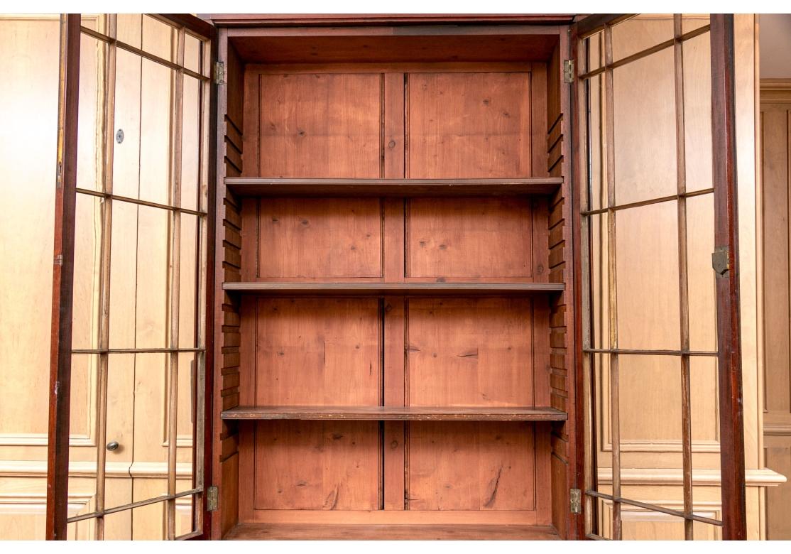 Exceptional Inlaid Antique Mahogany Bookcase Cabinet For Sale 3