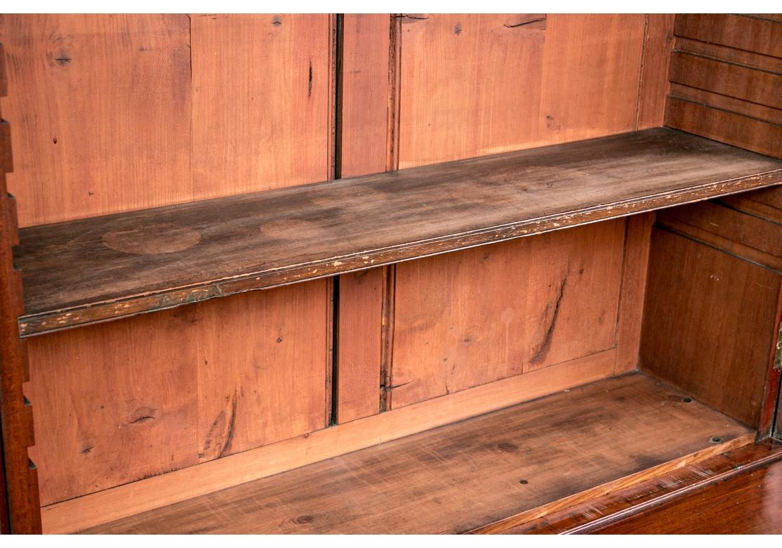 Exceptional Inlaid Antique Mahogany Bookcase Cabinet For Sale 6