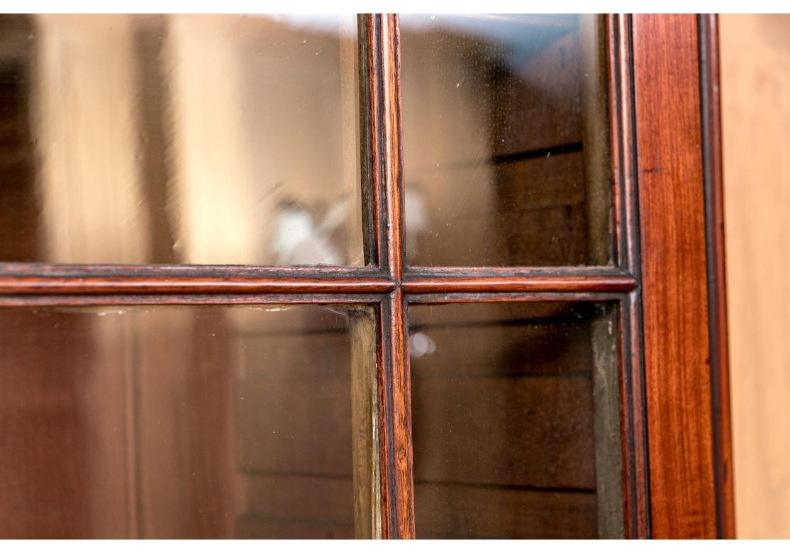 Exceptional Inlaid Antique Mahogany Bookcase Cabinet For Sale 1