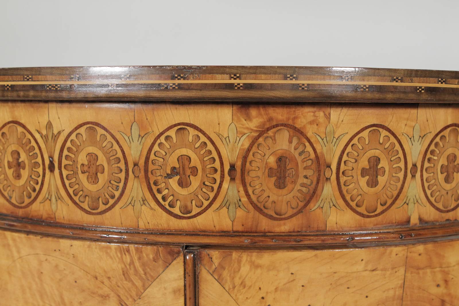 Exceptional Inlaid Early 19th Century Inlaid Commode Demi Lune 3