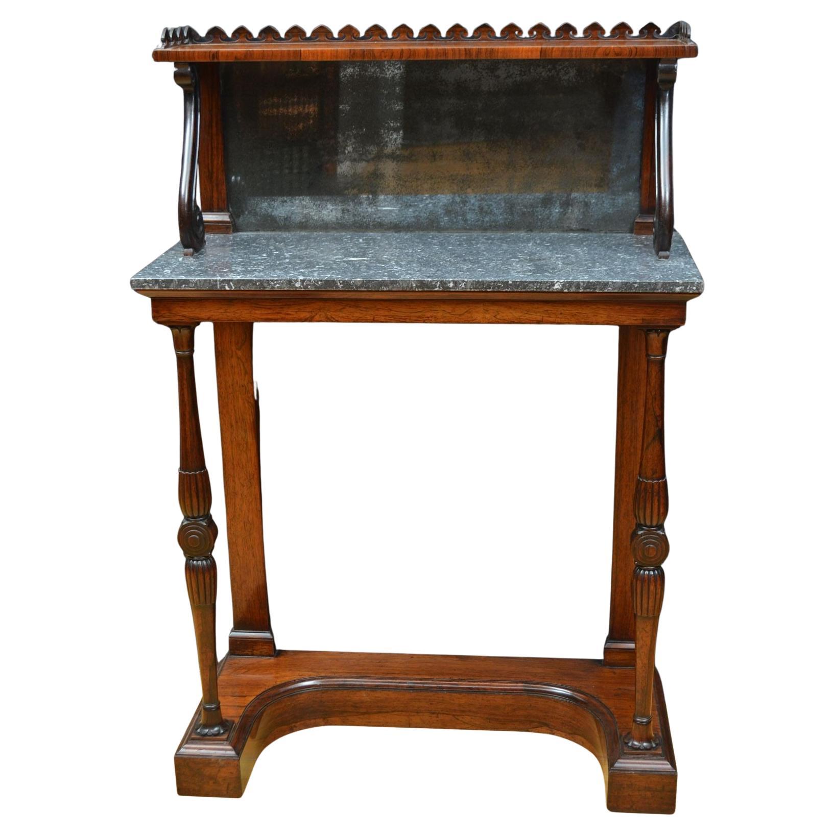Regency Exceptionnelle table console en palissandre de style Régence irlandaise vers 1820 en vente