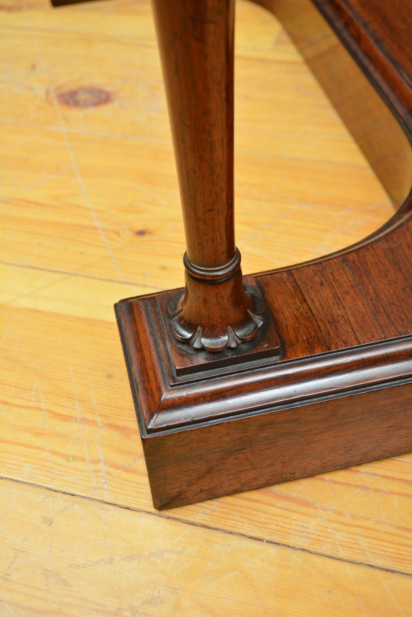 Exceptional Irish Regency Rosewood console table For Sale 7