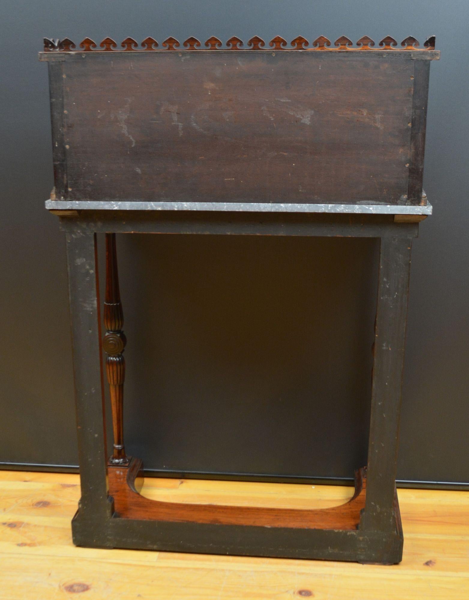 Exceptional Irish Regency Rosewood console table For Sale 8