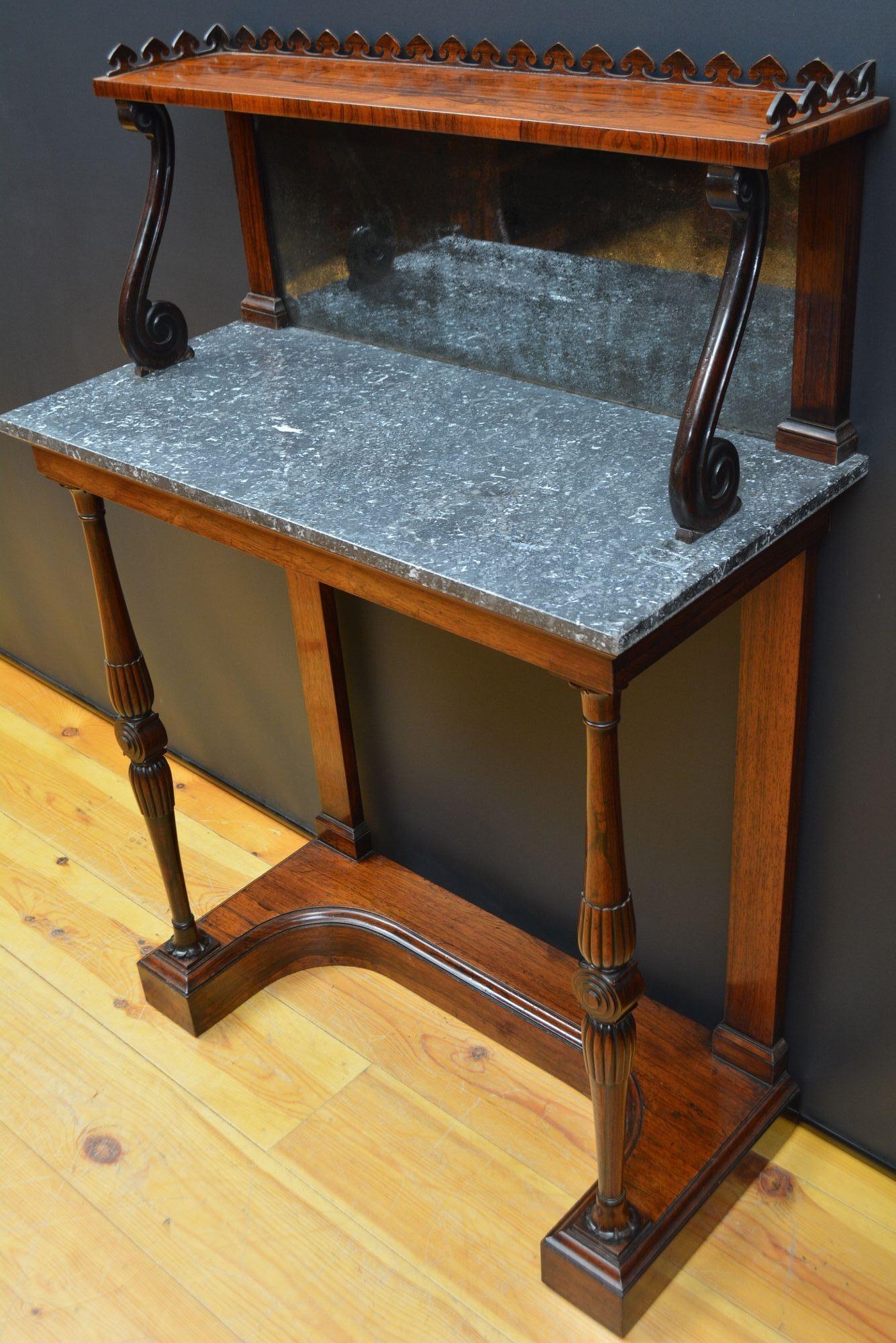 Exceptional Irish Regency Rosewood console table In Good Condition For Sale In Whaley Bridge, GB