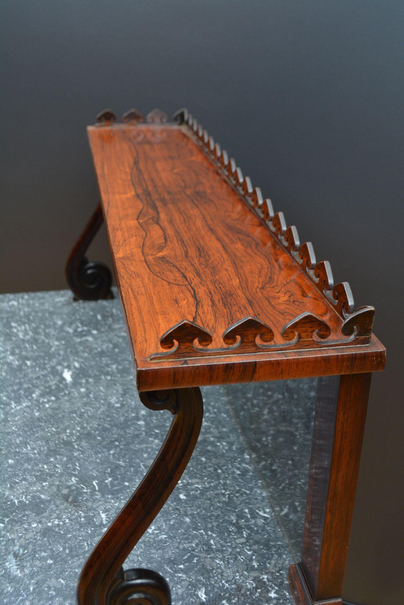 19th Century Exceptional Irish Regency Rosewood console table For Sale