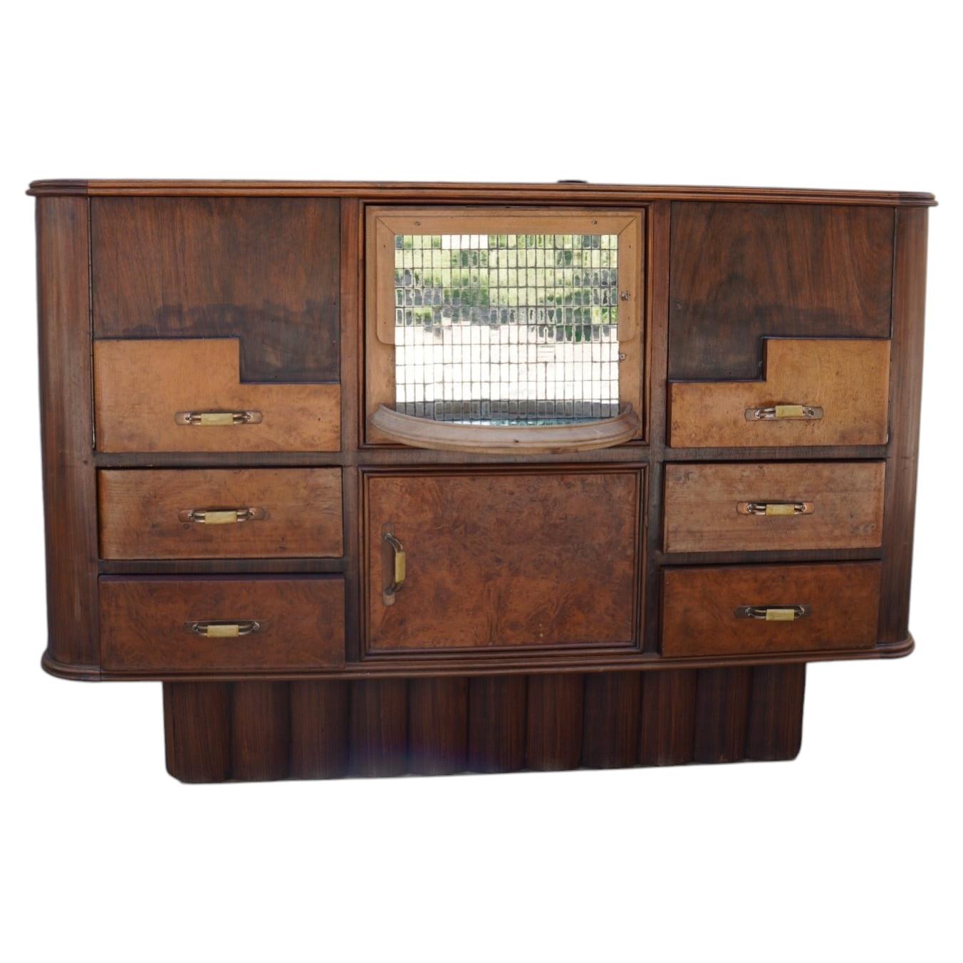 Exceptional Italian Art Deco Bar Cabinet, circa 1925 For Sale