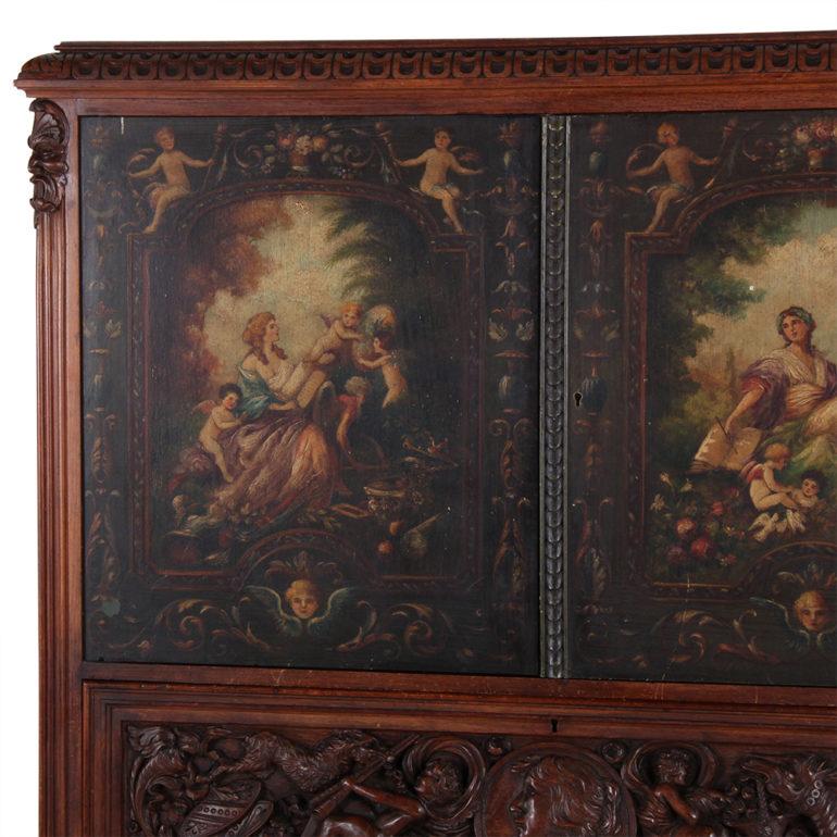 Exceptional Italian Carved and Painted Cabinet In Good Condition In Vancouver, British Columbia