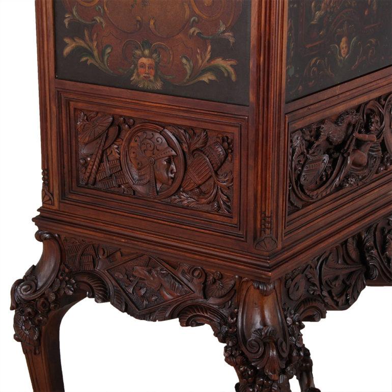 Exceptional Italian Carved and Painted Cabinet 1