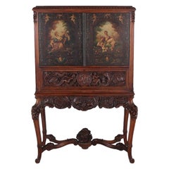Exceptional Italian Carved and Painted Cabinet