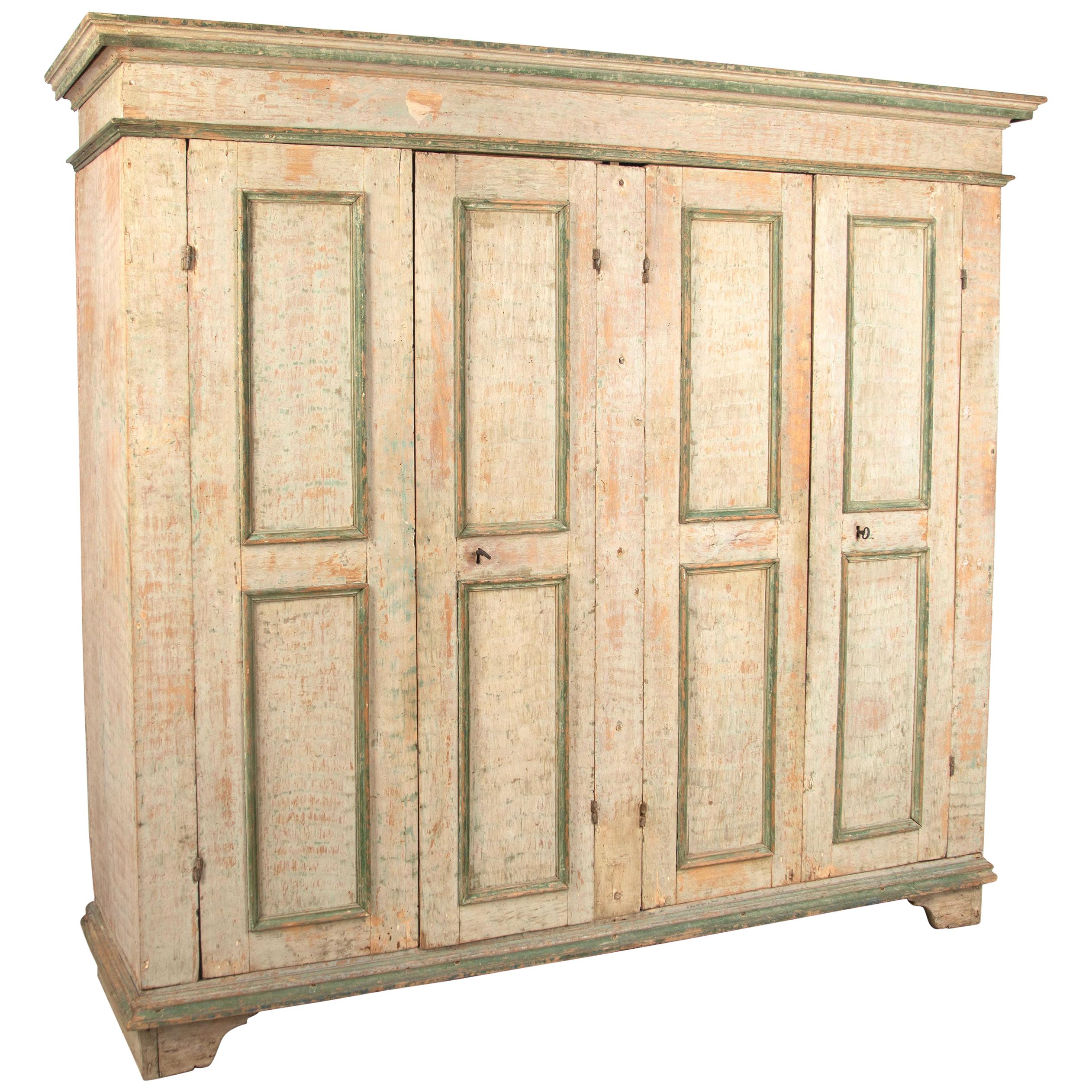 Exceptional Italian Four-Door Cupboard, circa 1800