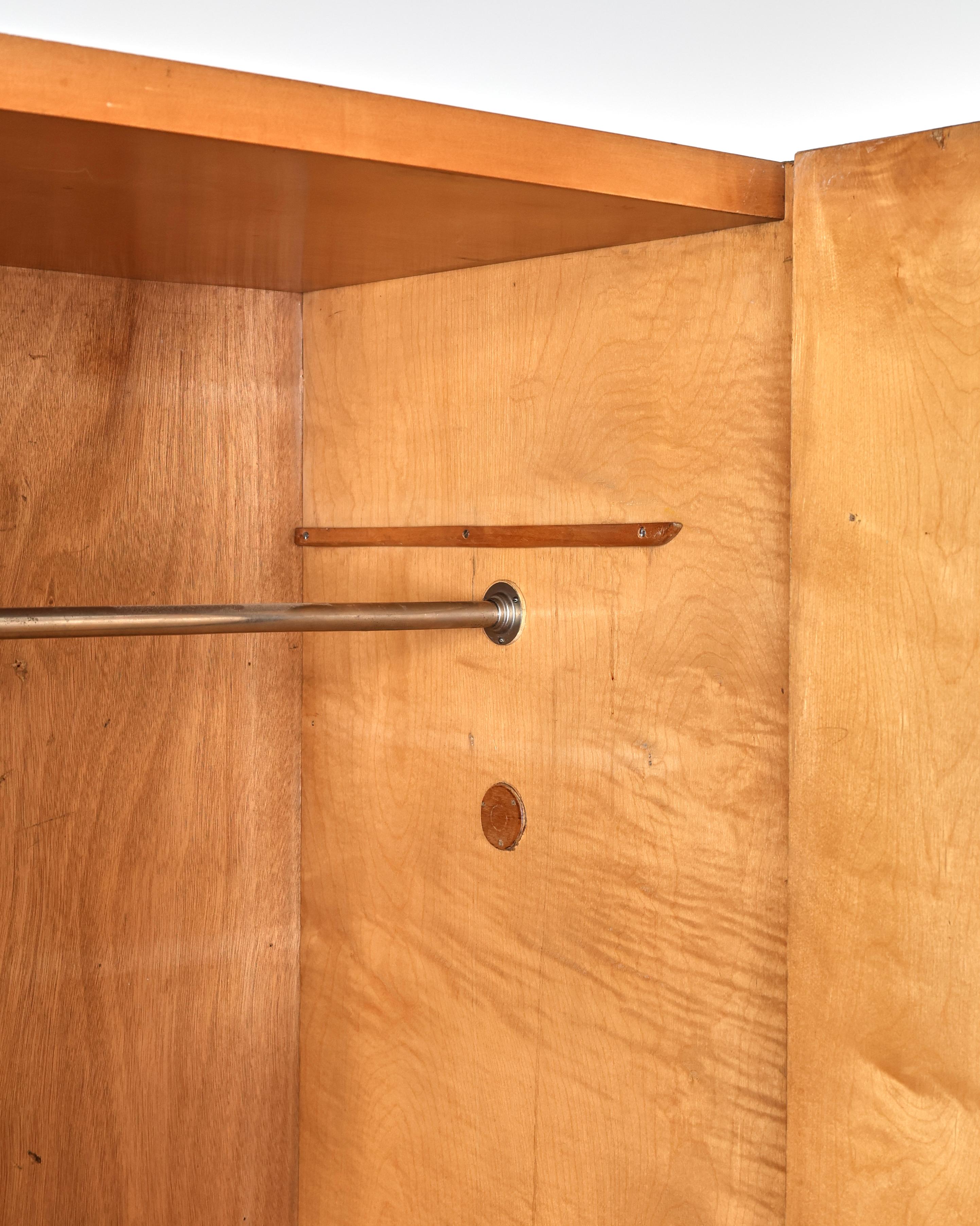 Exceptional Italian Modernist C.1940s Vellum Wardrobe For Sale 6