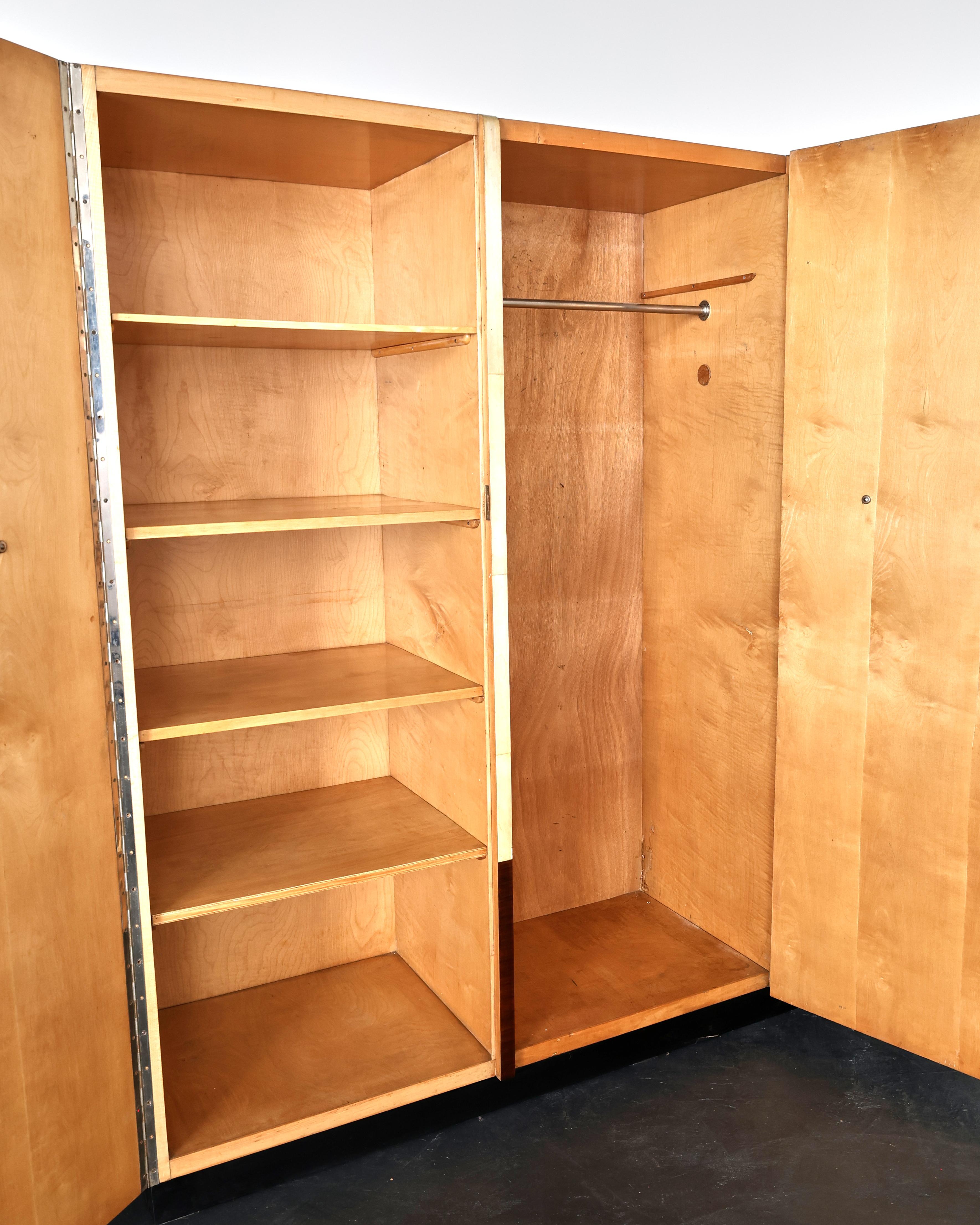 Exceptional Italian Modernist C.1940s Vellum Wardrobe For Sale 8