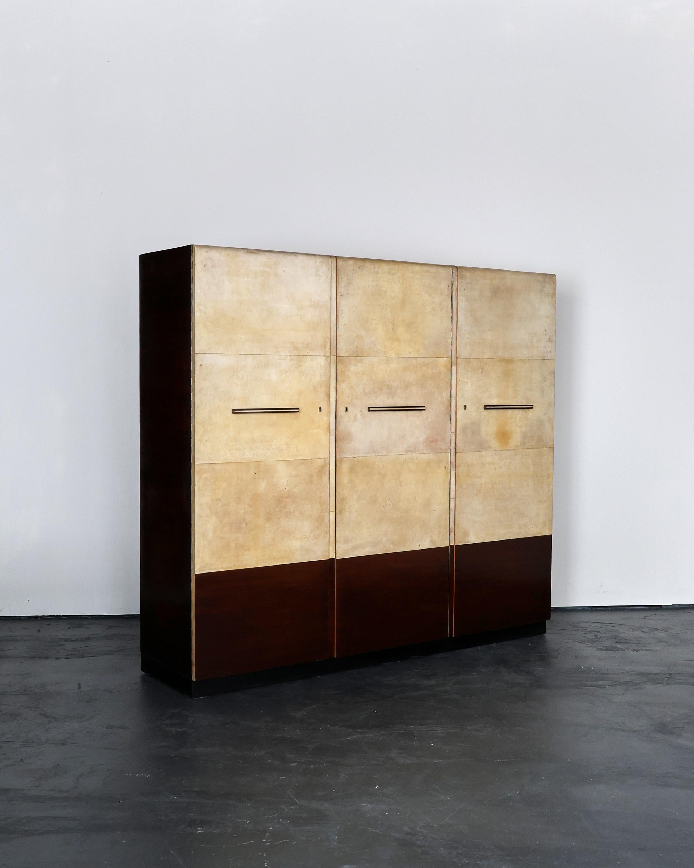 Mid-20th Century Exceptional Italian Modernist C.1940s Vellum Wardrobe For Sale