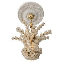 Exceptional Italian Murano Glass Chandelier with 85 Handcrafted Flowers