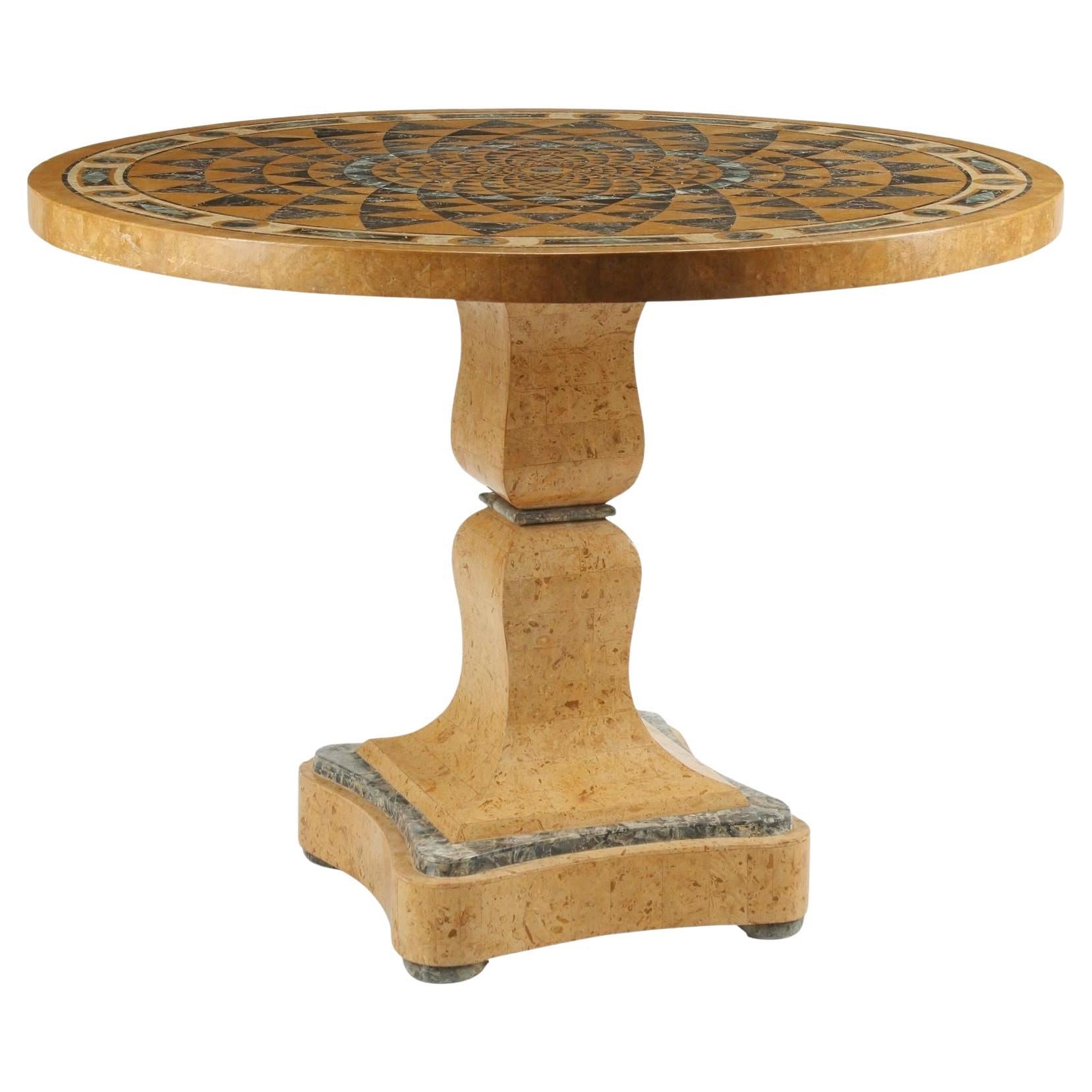 Exceptional Italian Pietra Dura Siena Marble Center Table, circa 1950's.