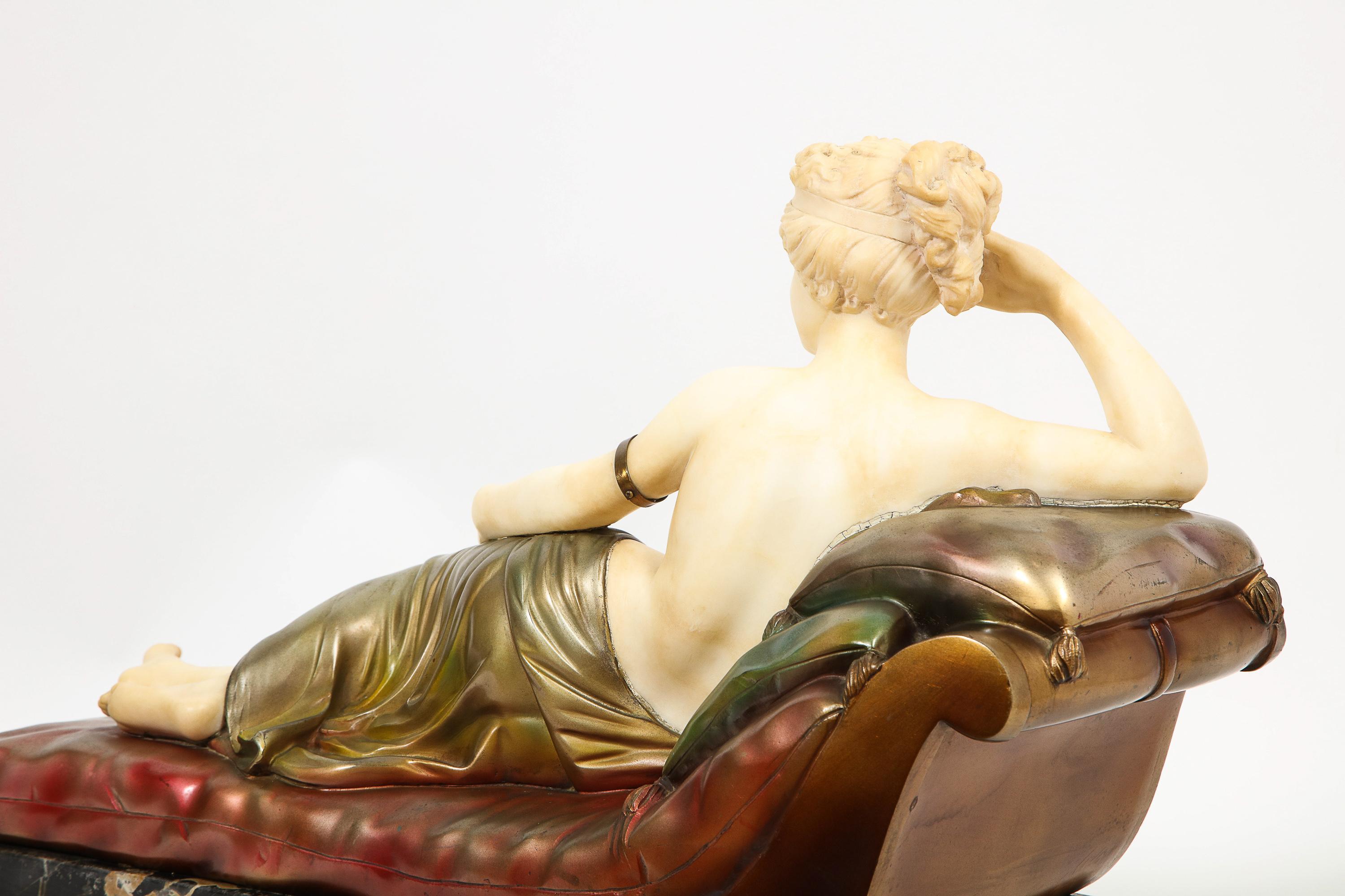 Exceptional Italian Sculpture of Paulina Bonaparte Borghese after Anotino Canova 11