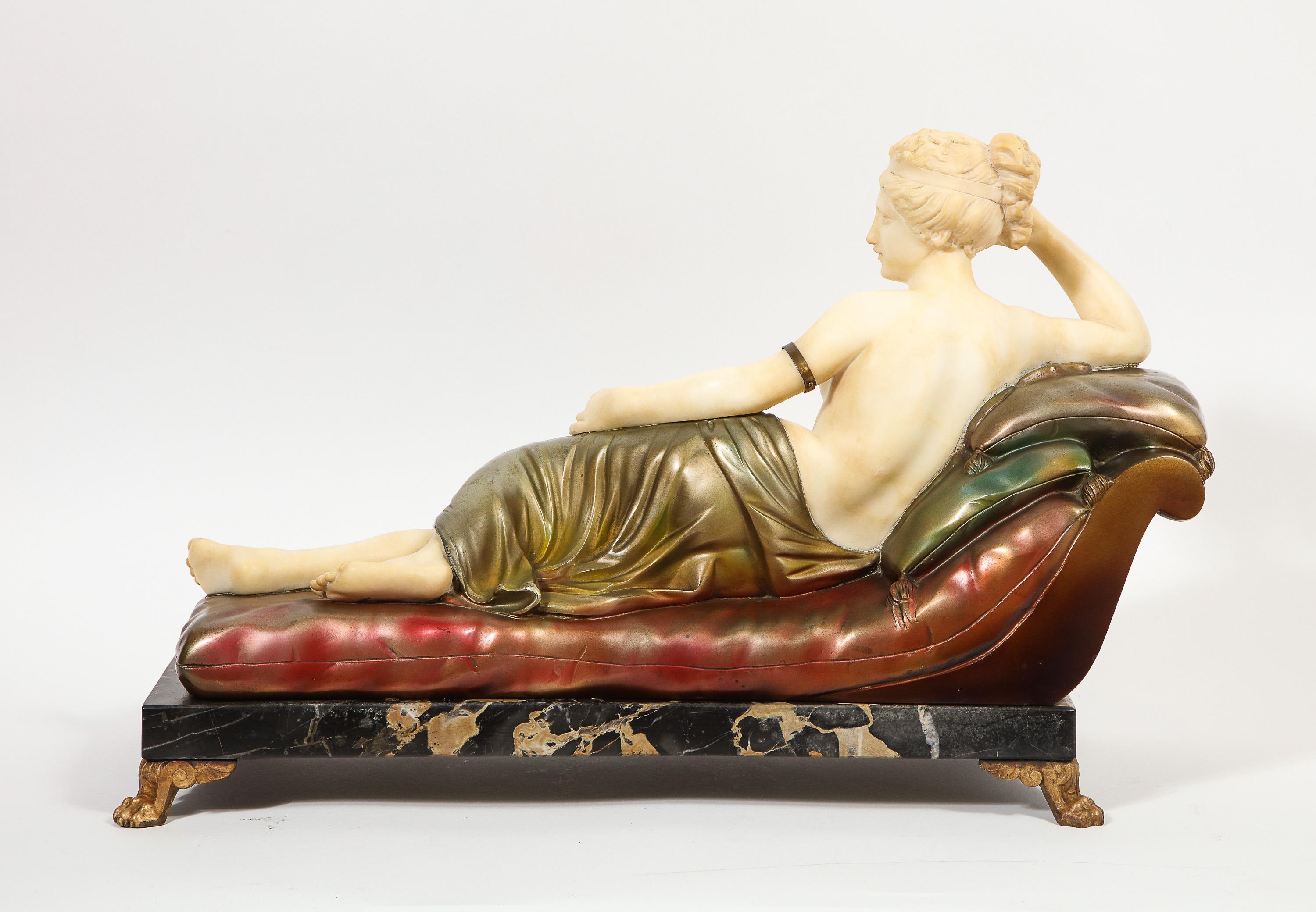19th Century Exceptional Italian Sculpture of Paulina Bonaparte Borghese after Anotino Canova