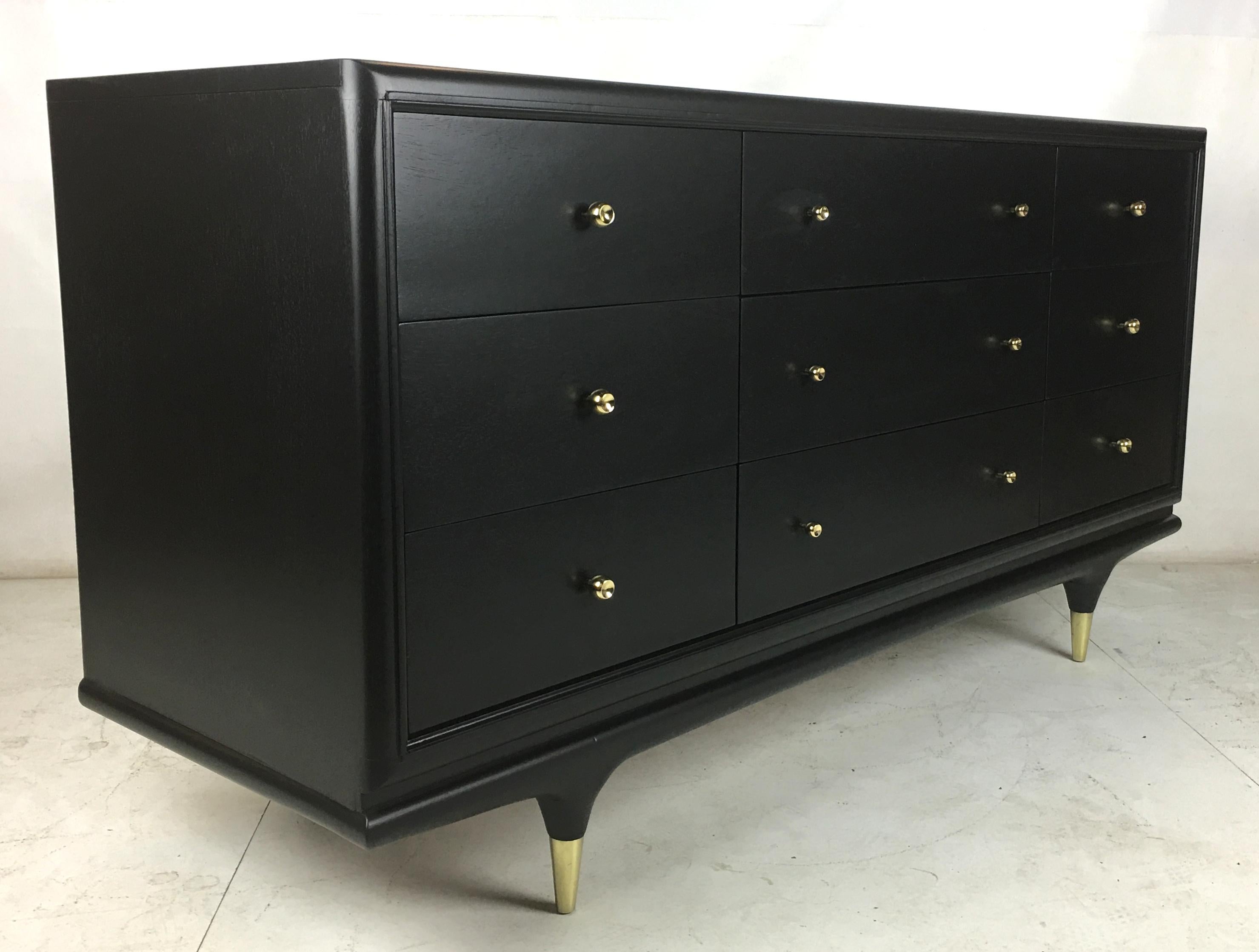 Exceptional Italian Style Ebonized Walnut Dresser 1