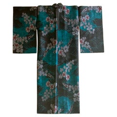 Exceptional Japanese Summer Asa Hitoe Weft Ikat Kimono Provenance