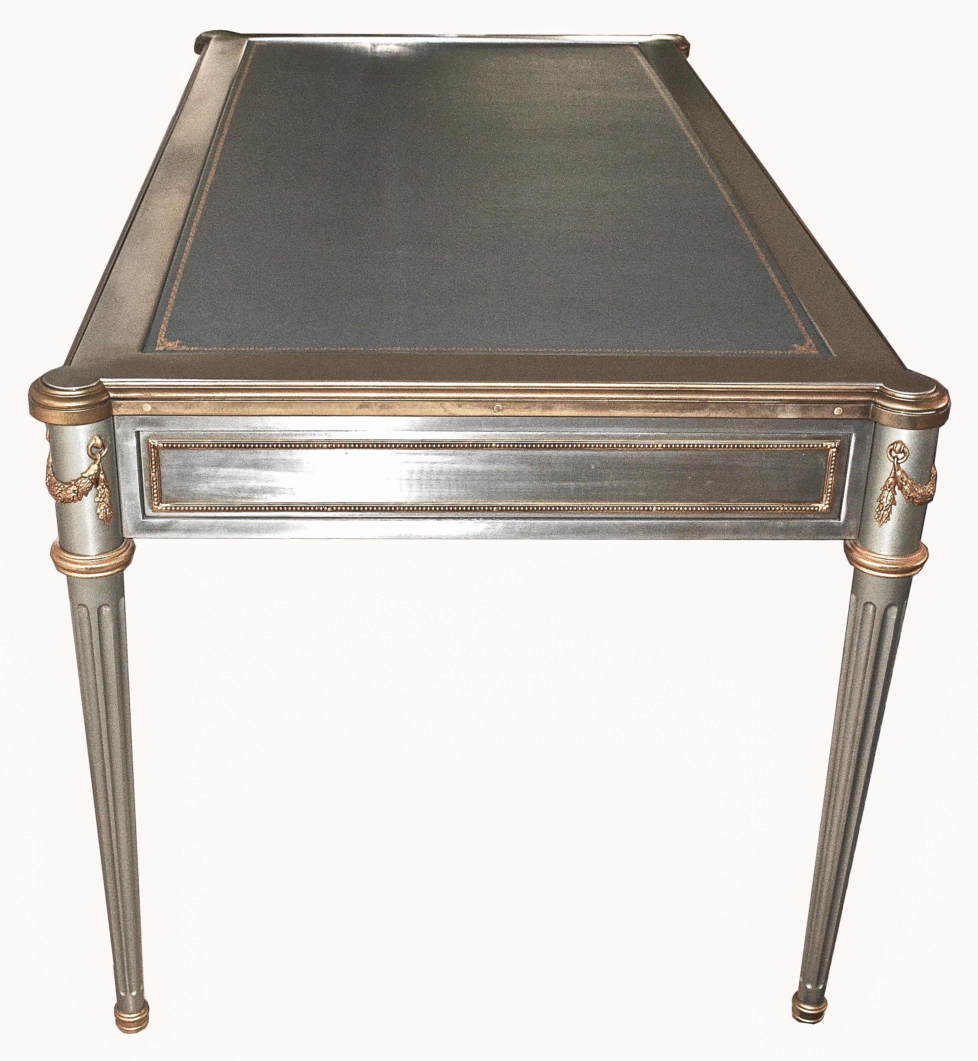 Exceptionnel bureau John Vesey en acier inoxydable et bronze en vente 1