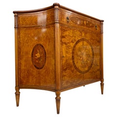 Exceptional Joseph Gerte Co. Regency-Style Inlaid Mahogany and Burl Veneer Side