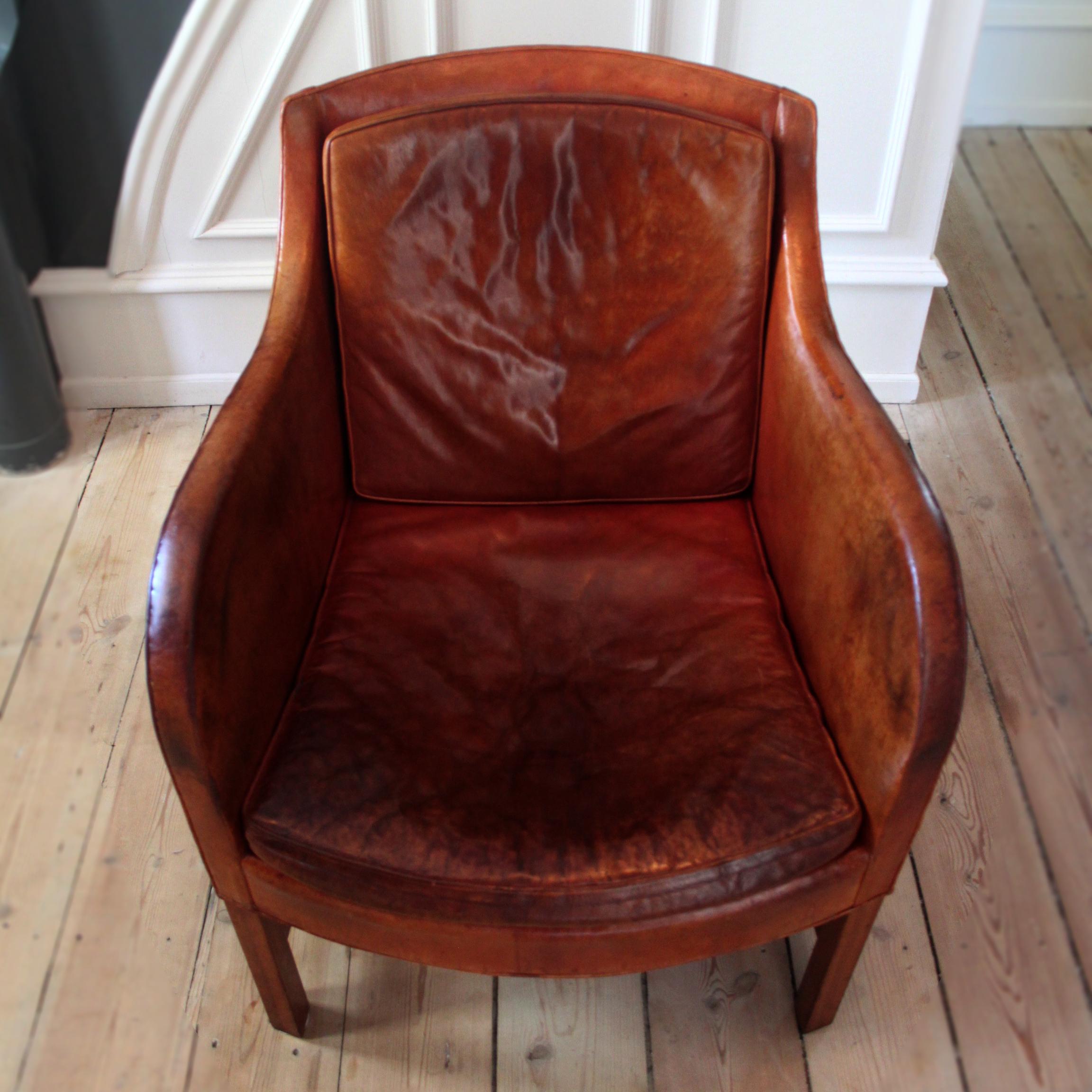 Kaare Klint Mix Chair in Original Niger Leather In Good Condition In Copenhagen, DK