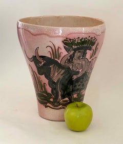 Eccezionale Karl Drerup per Vontury 1940 Europa e il Toro Grande Vaso