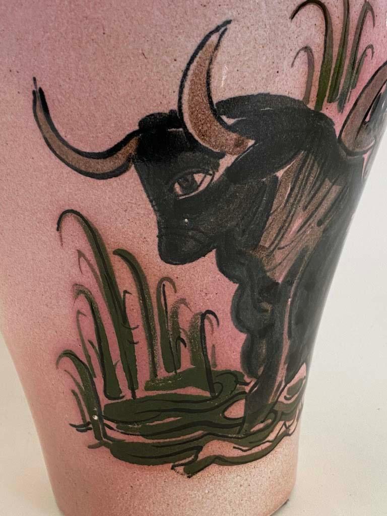 Americano Eccezionale Karl Drerup per Vontury 1940 Europa e il Toro Grande Vaso in vendita