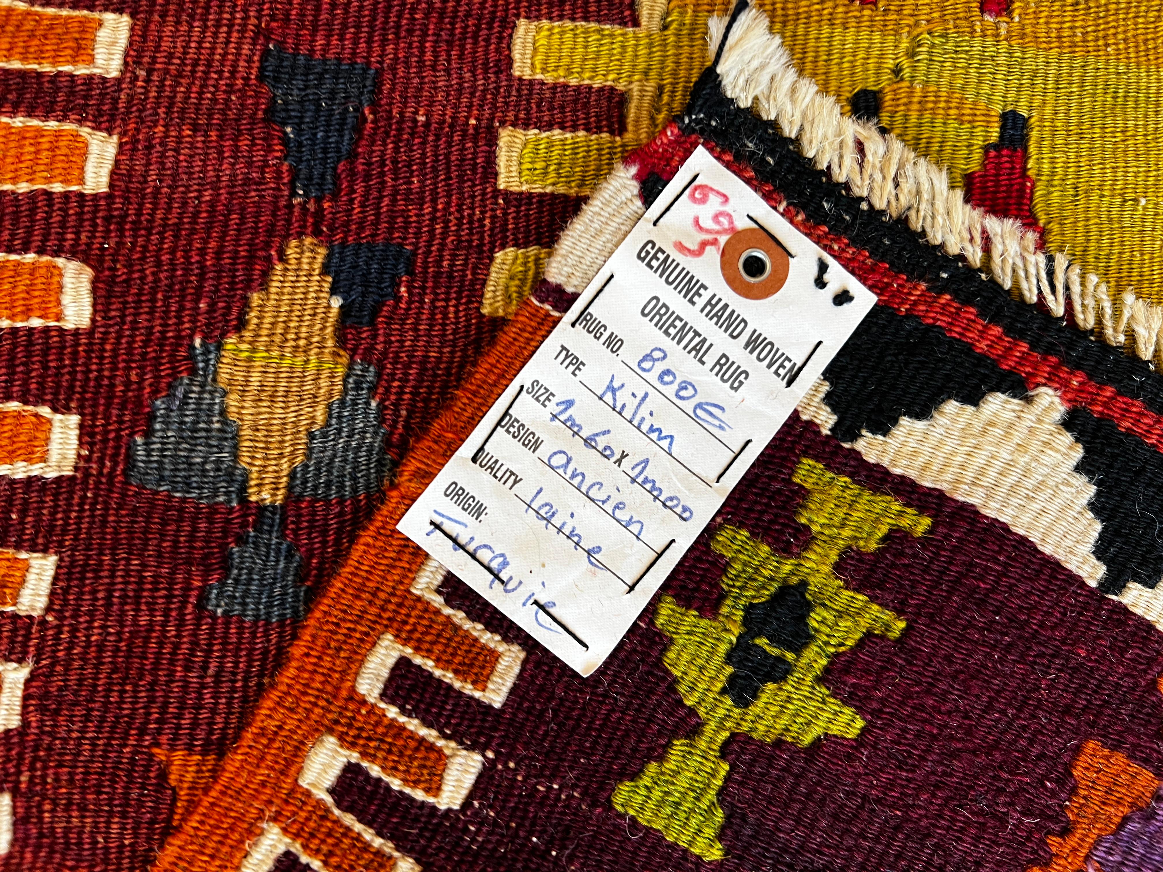  Exceptional Kilim from Turkey , 19th Century- N° 695 For Sale 6