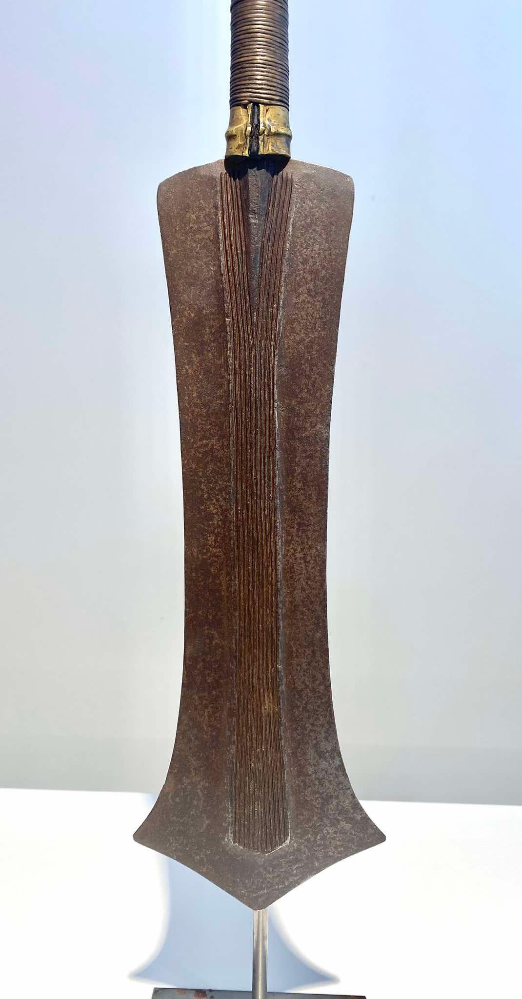 Exceptional Knife Or Saber From The Teke Tribe, Dr Congo / Kongo Brazzaville 19t For Sale 2