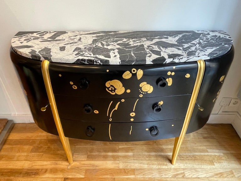 Exceptional Lacquered Commode by Michel Dufet, France, Art Deco, 1920 For Sale 8