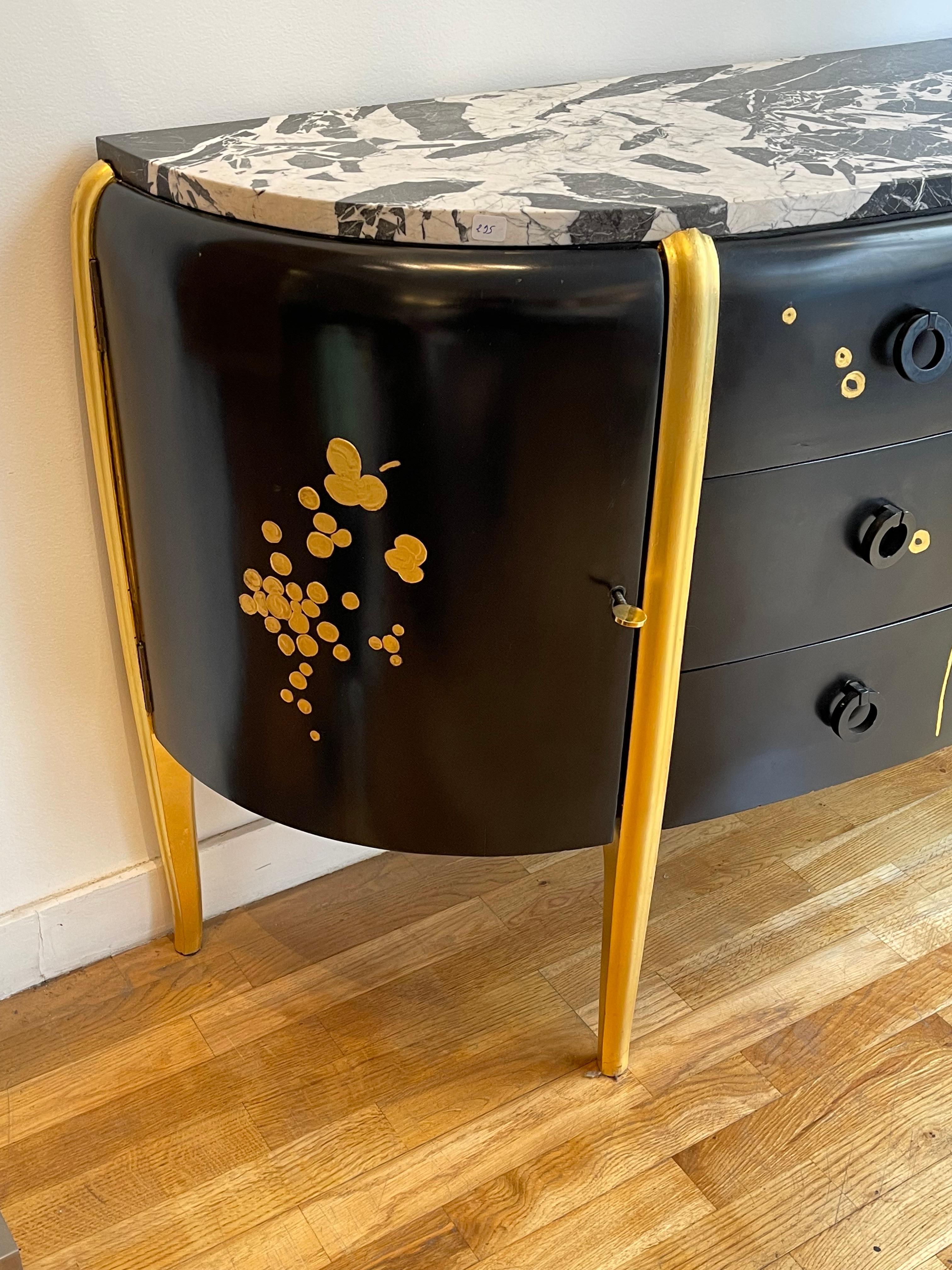 French Exceptional Lacquered Commode by Michel Dufet, France, Art Deco, 1920