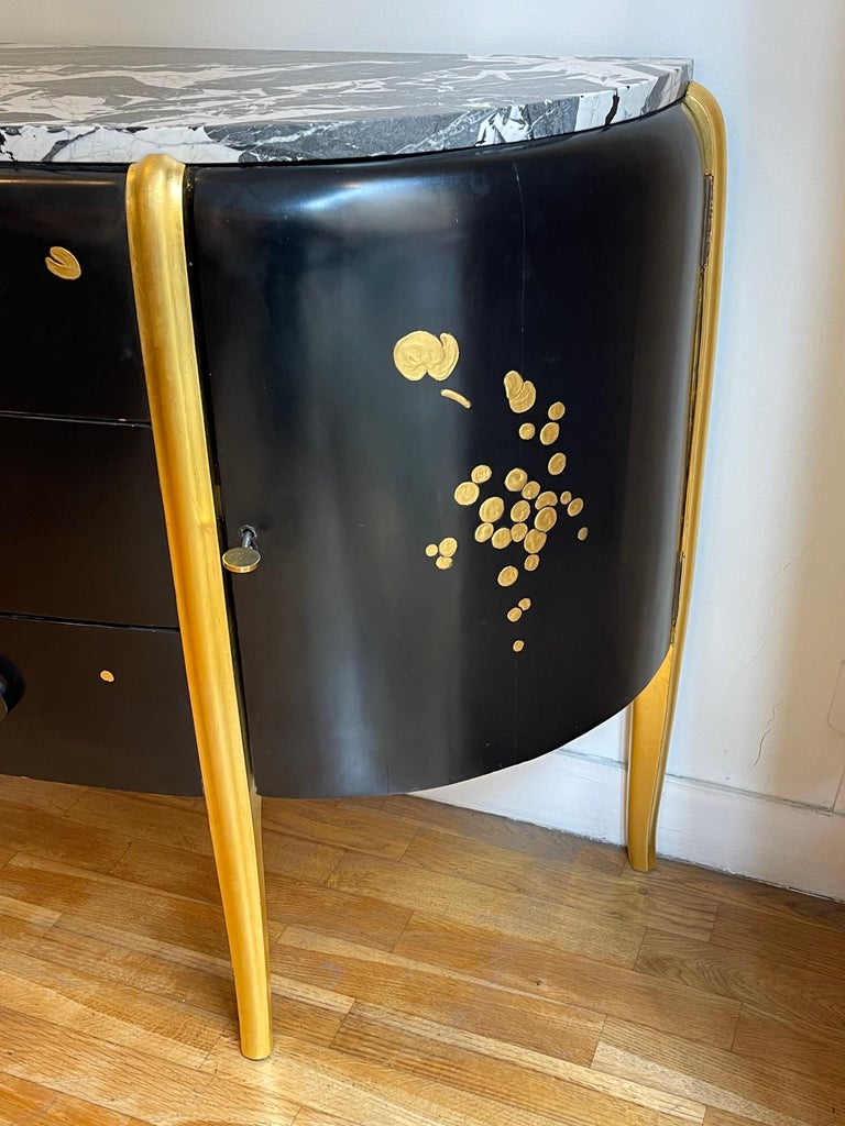 Exceptional Lacquered Commode by Michel Dufet, France, Art Deco, 1920 In Good Condition For Sale In Paris, FR
