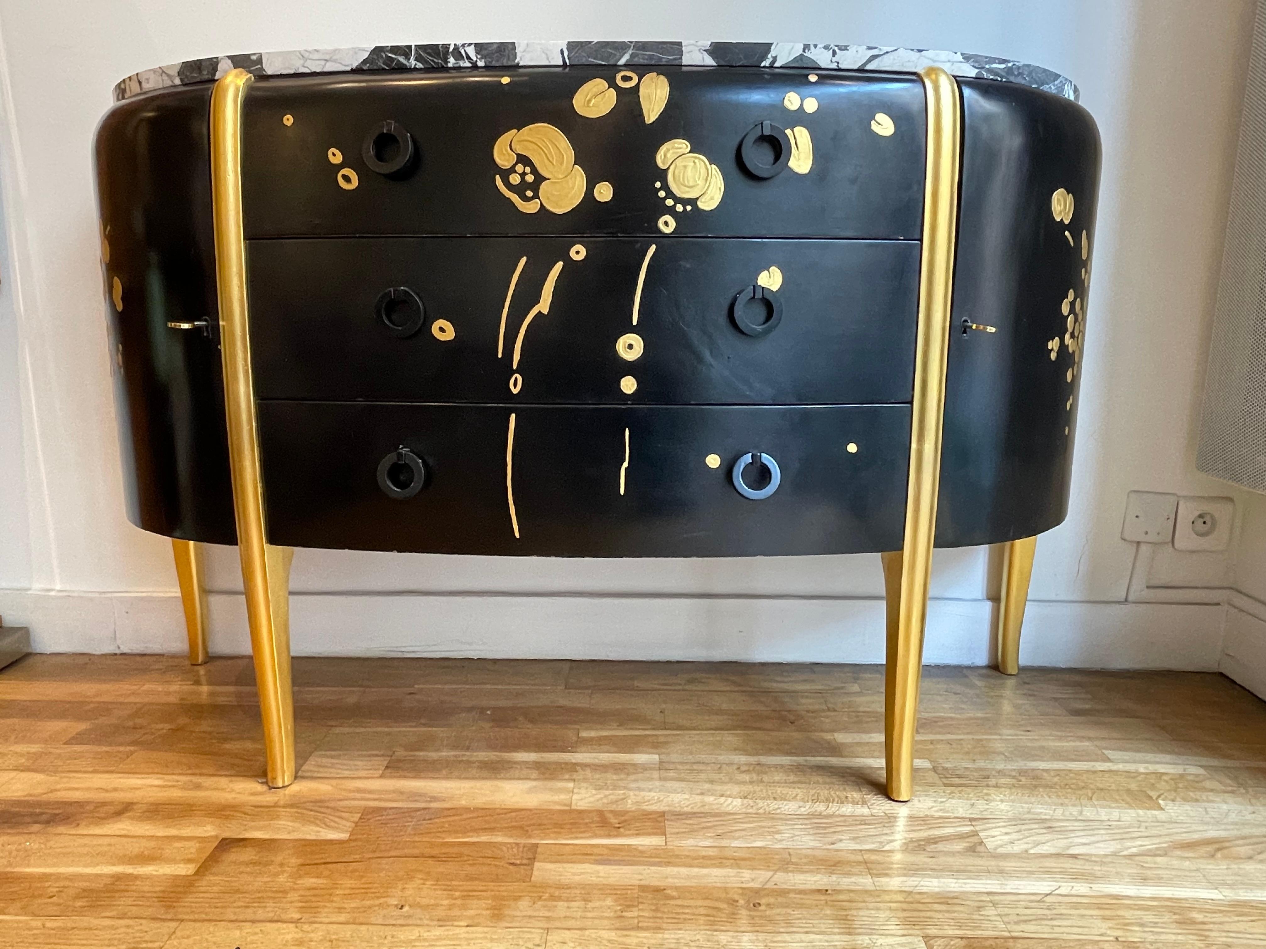 Exceptional Lacquered Commode by Michel Dufet, France, Art Deco, 1920 3