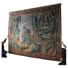 Eccezionale grande arazzo Verdure del XVII secolo con Nature e vegetazione lussureggiante