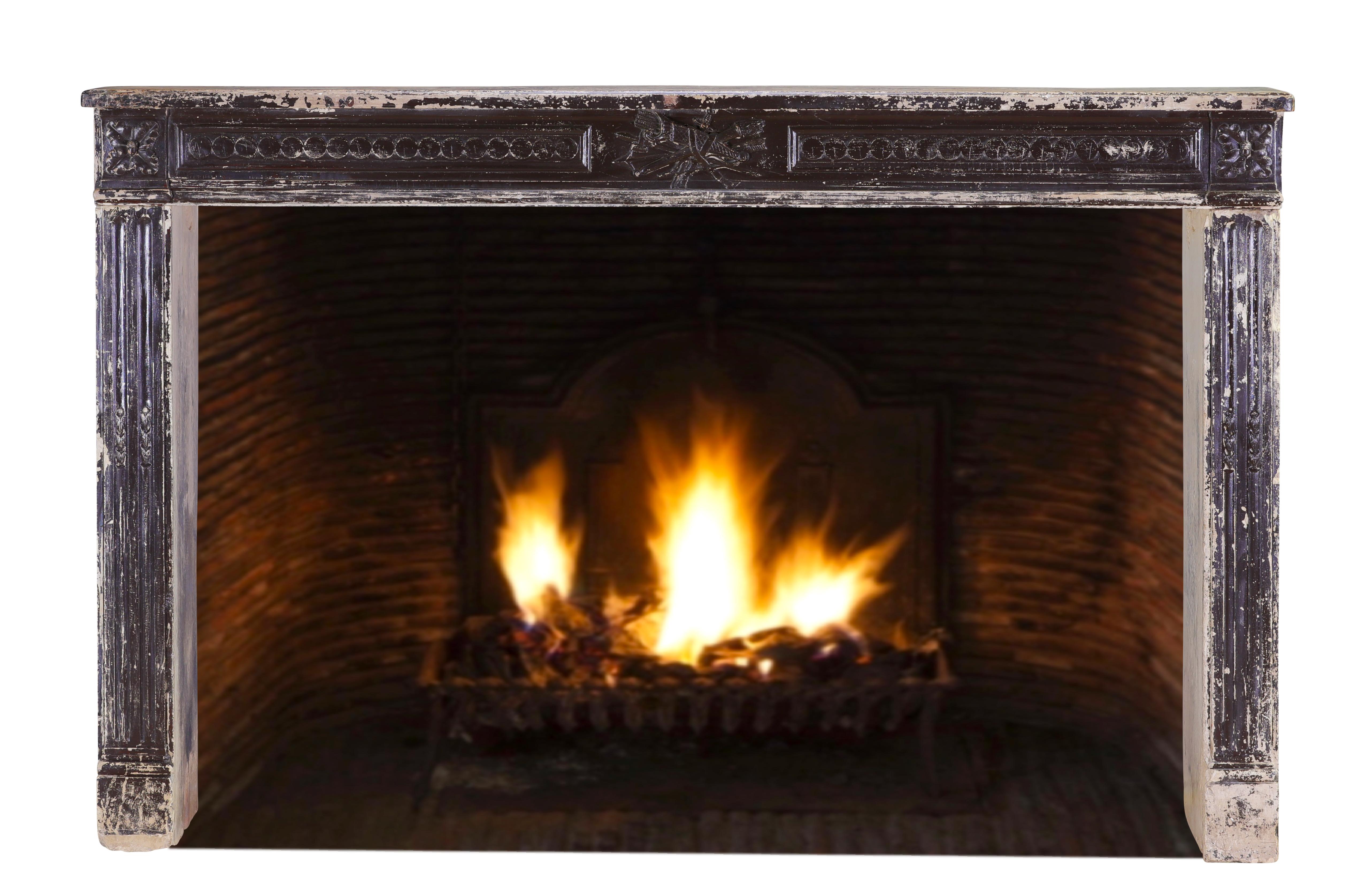Exceptional Large 18th Century French Directoire Period Fireplace Mantel For Sale 5
