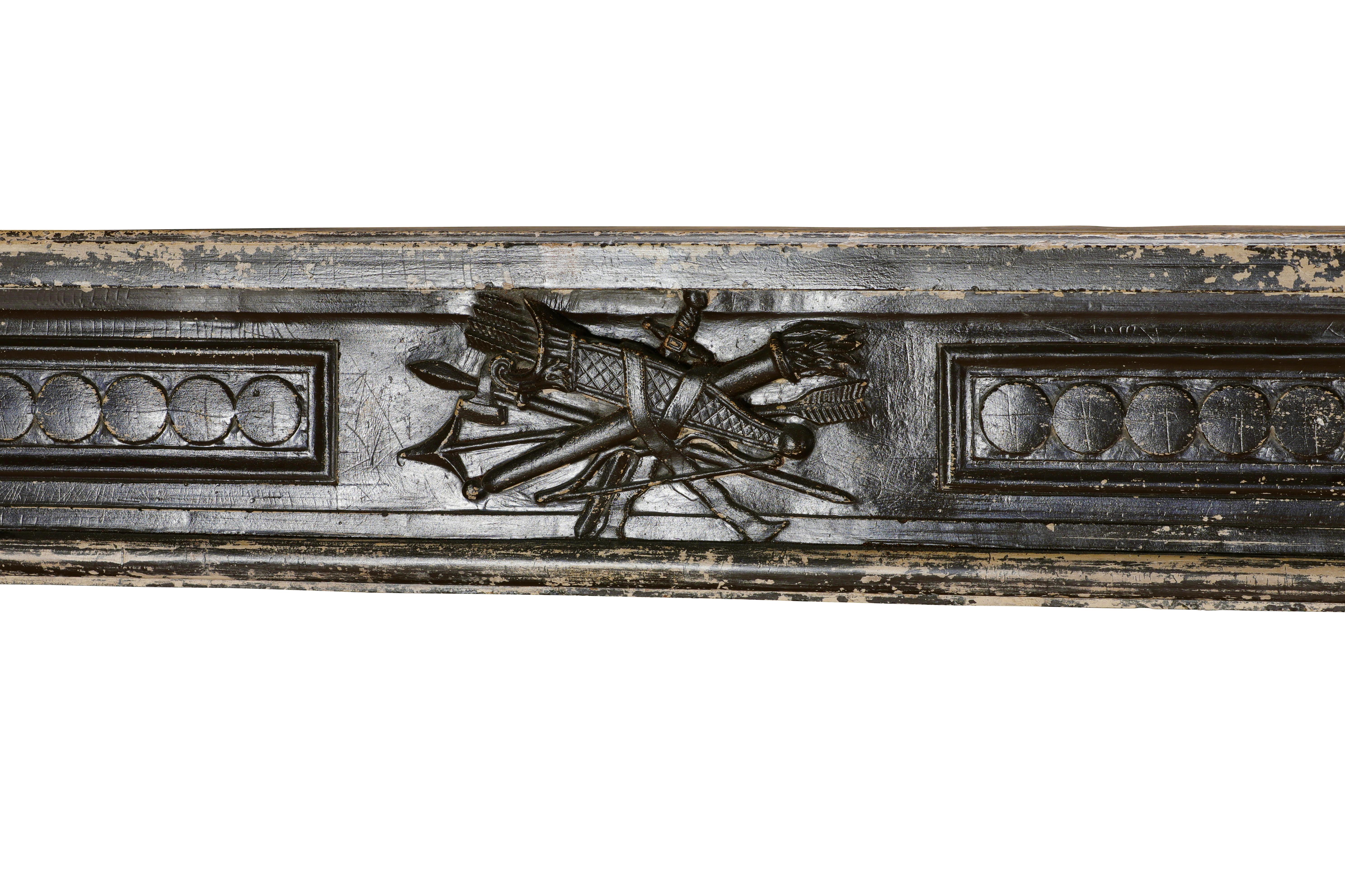 Stone Exceptional Large 18th Century French Directoire Period Fireplace Mantel For Sale