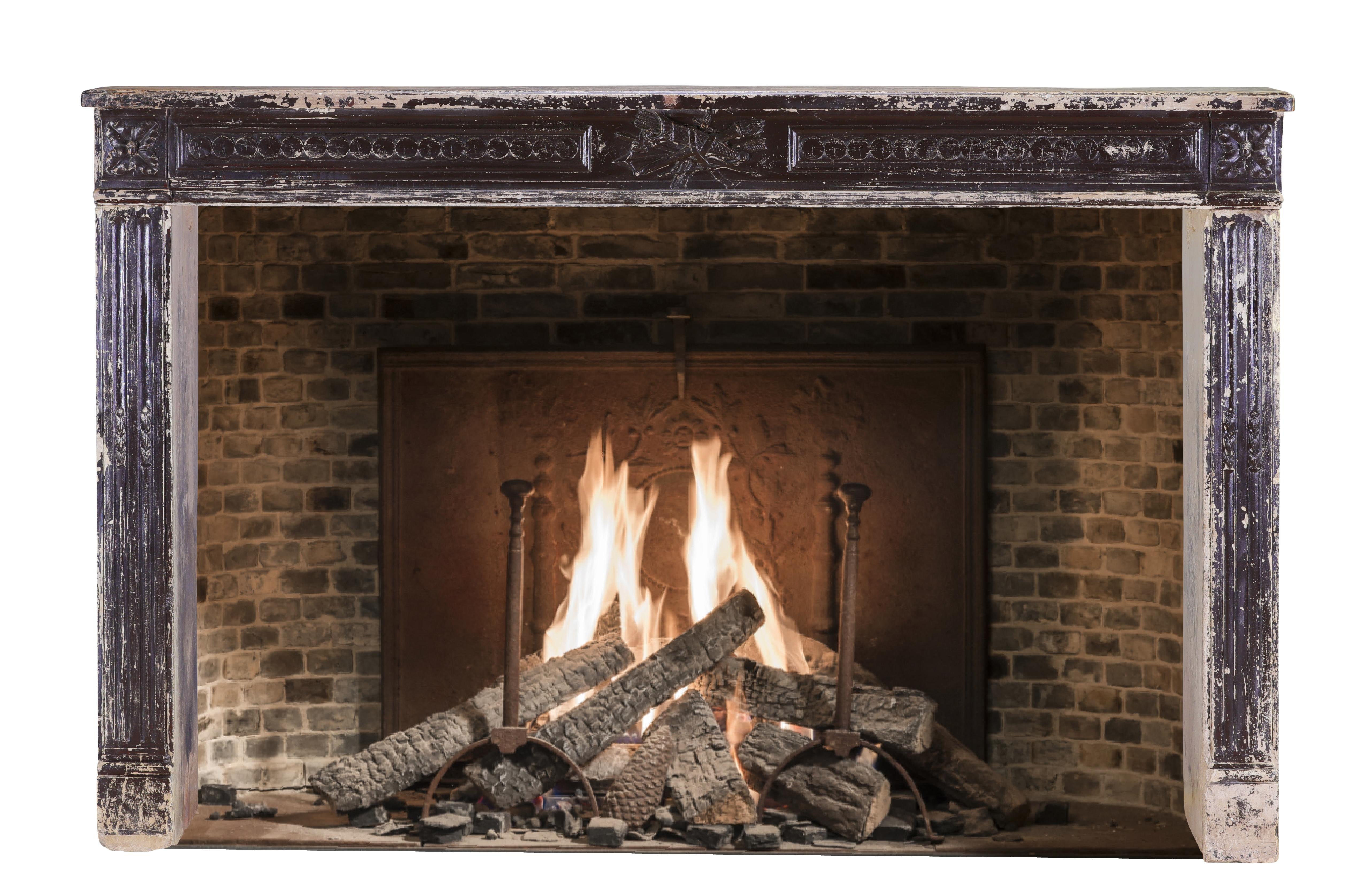 Exceptional Large 18th Century French Directoire Period Fireplace Mantel For Sale 2